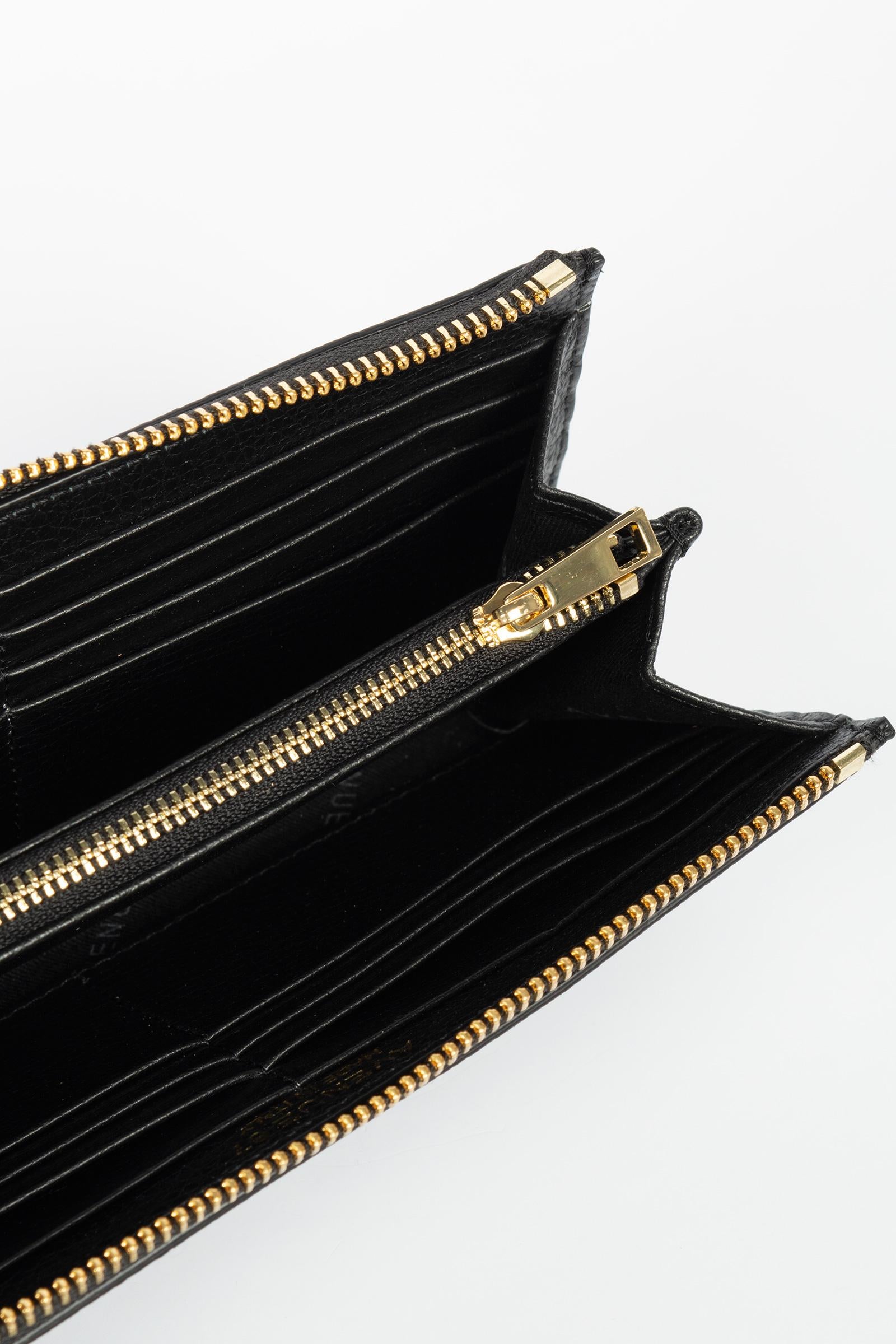 portafoglio con zip in nappa 'sam' SAMDOLLARO NERO AVENUE 67 