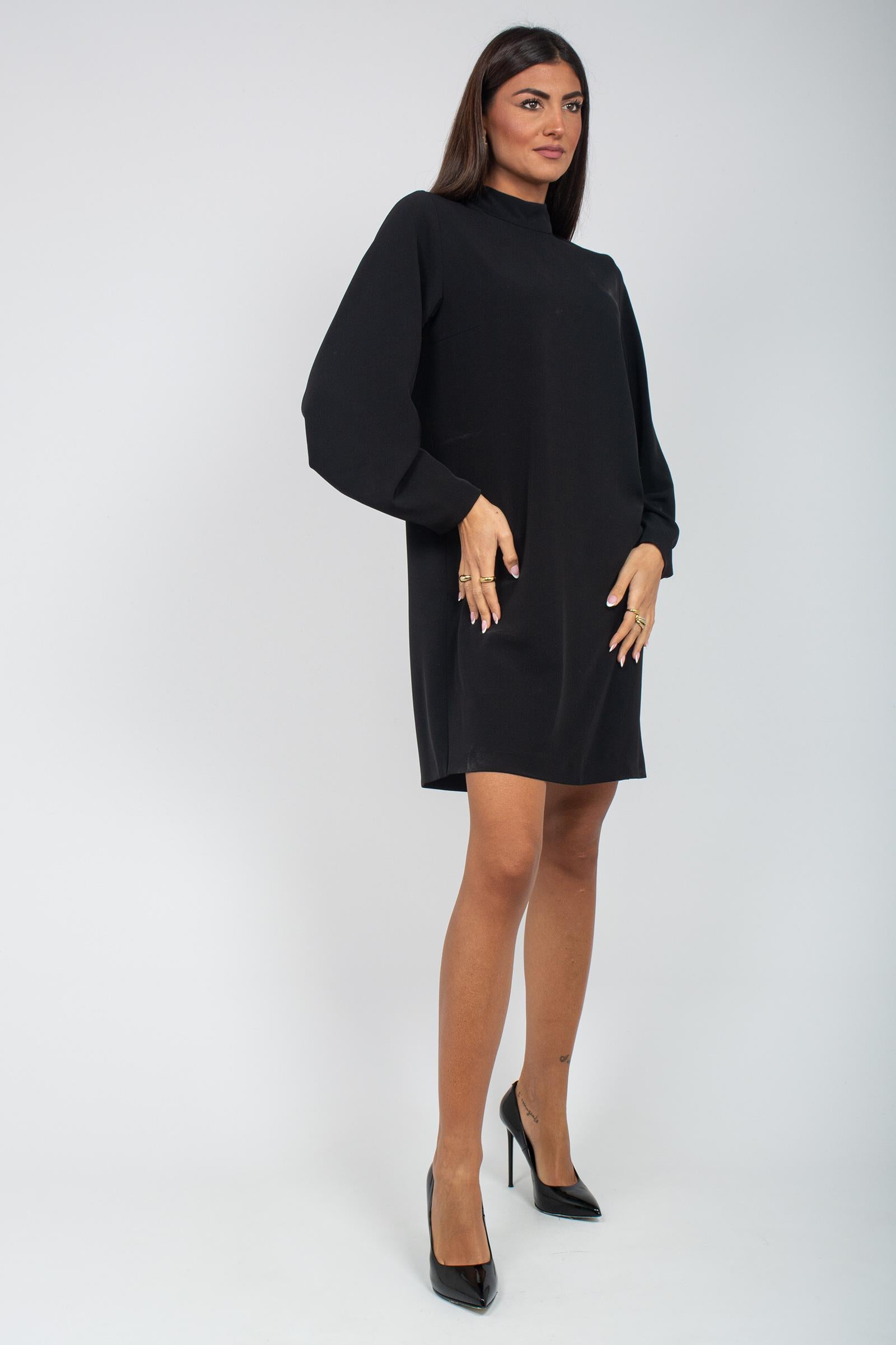 abito oversize in cady 'zaffiro' ZAFFIRODD07 NERO DOUUOD 