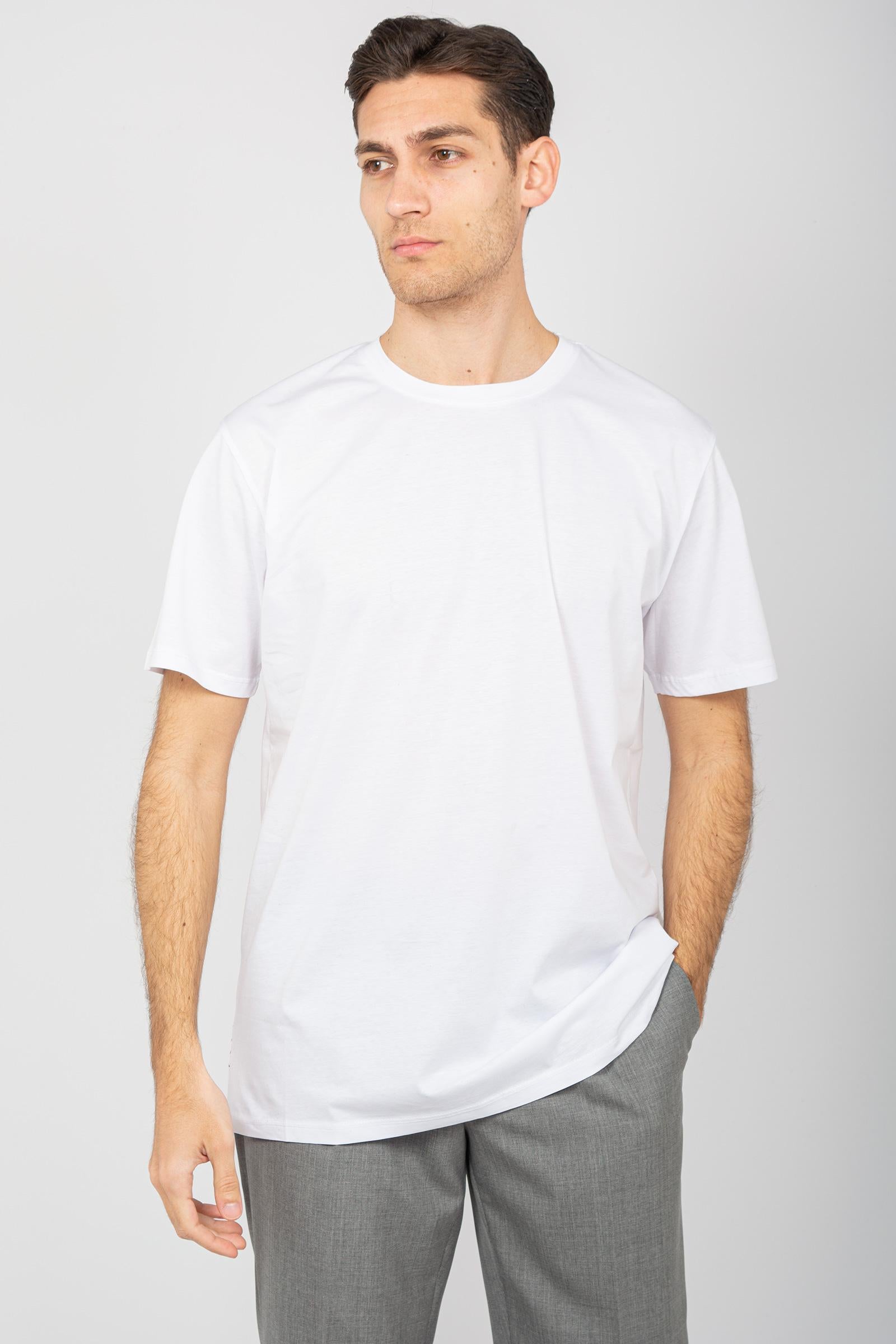t-shirt in cotone B6D0055 BIANCO AMARANTO 