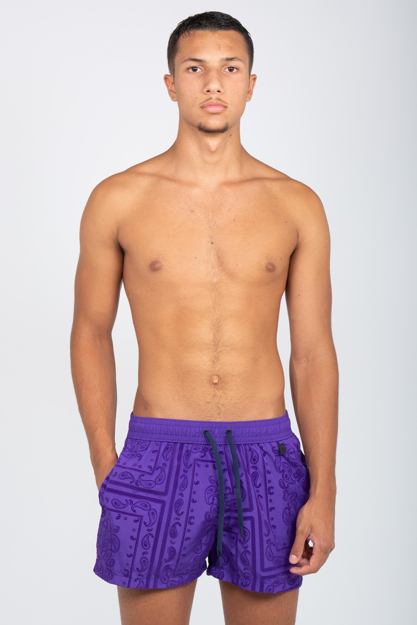boxer mare floccato bandana 'guadalupa' GUADABANDANA VIOLA MOVE BEACHWARE 
