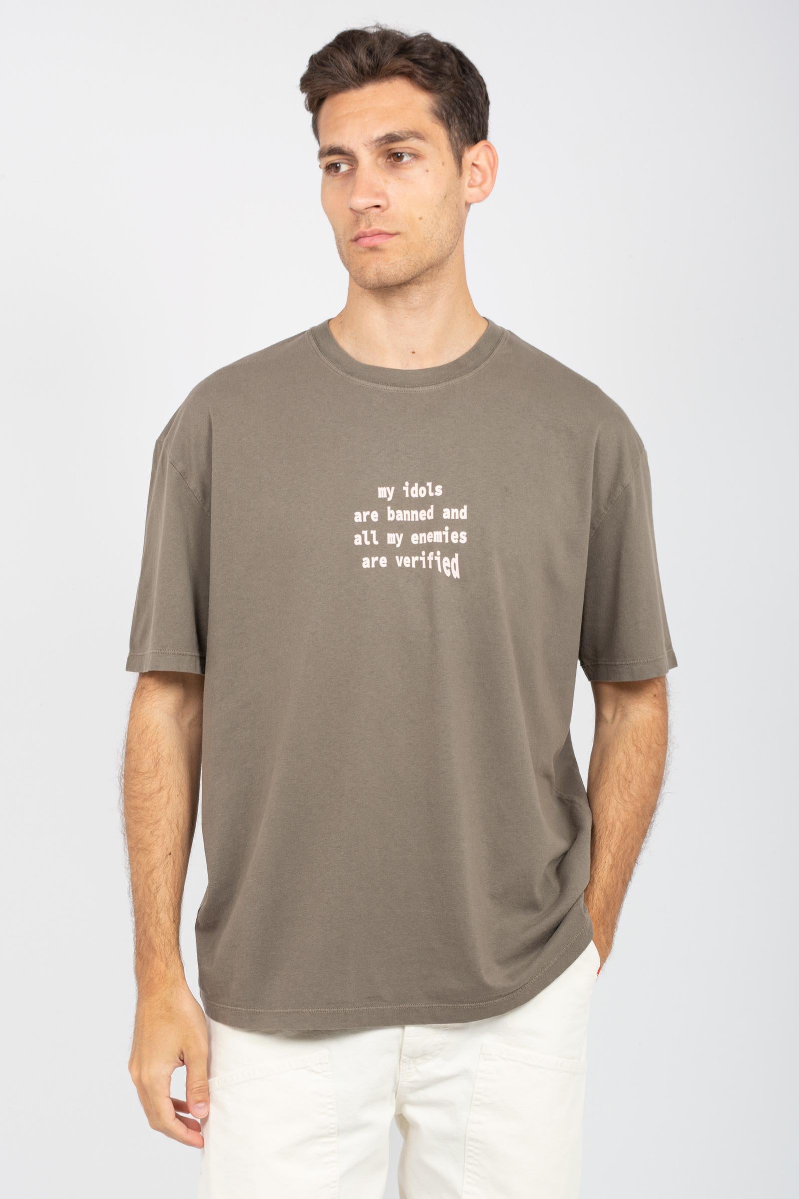 t-shirt in cotone con stampa AMU037CL120304 C0109 AMISH 