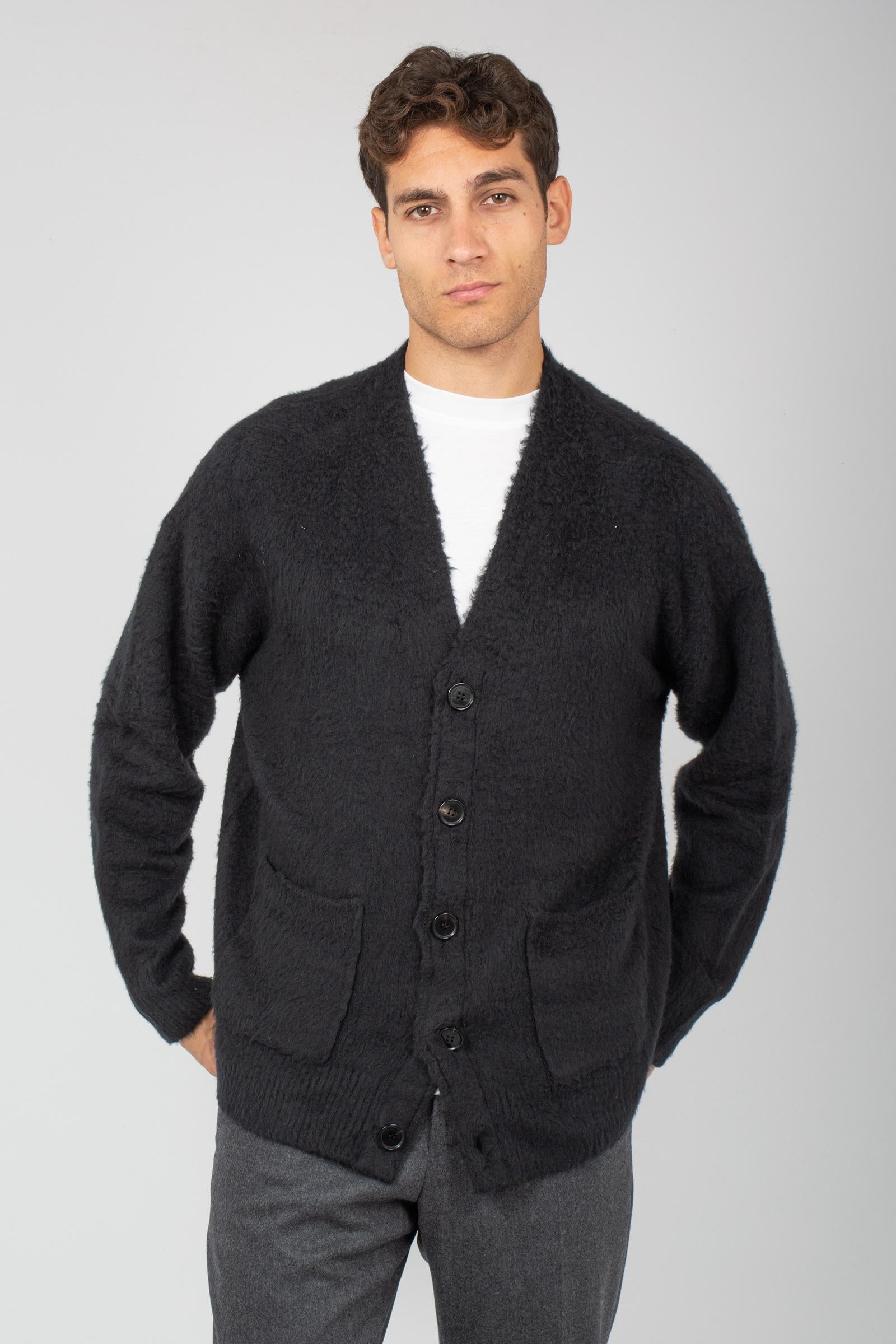 cardigan in misto cotone garzato 253M45310 09 ROBERTO COLLINA 