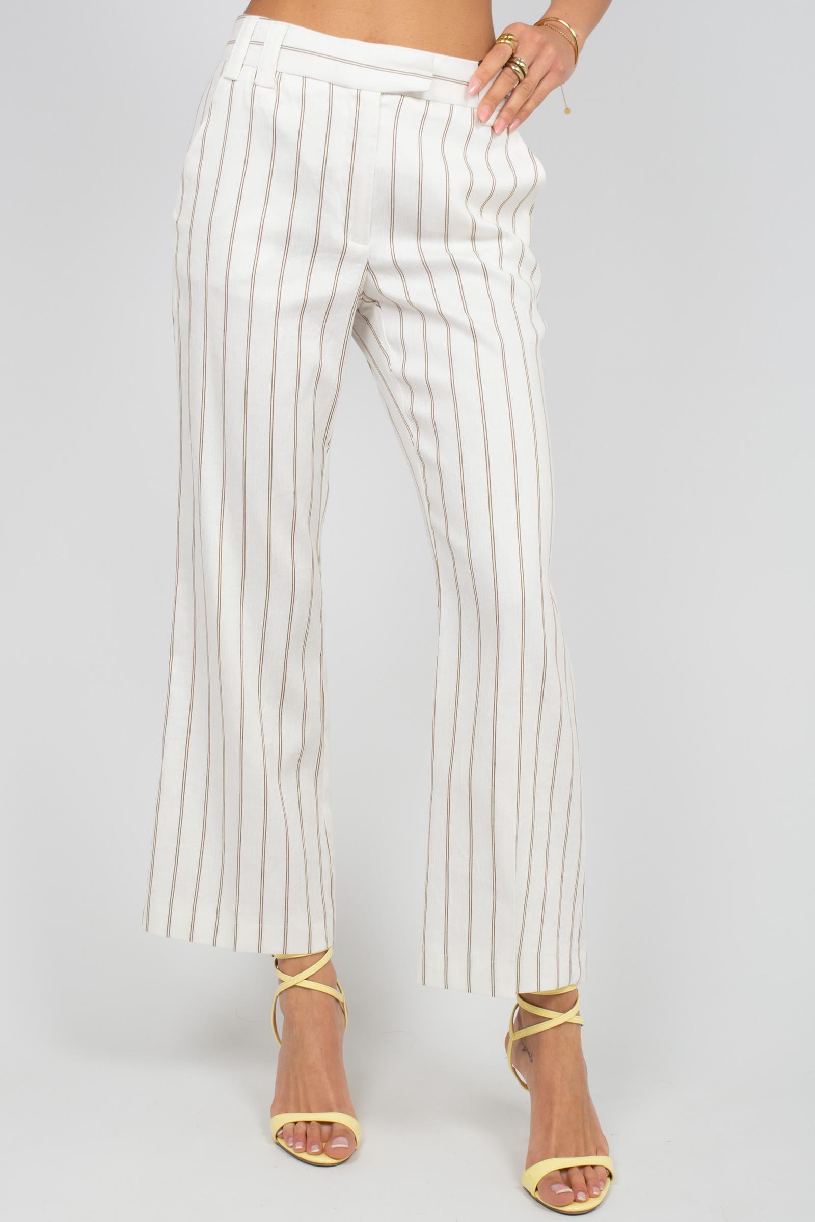 pantalone a righe in lino 'febo' FEBO 001 MARELLA 