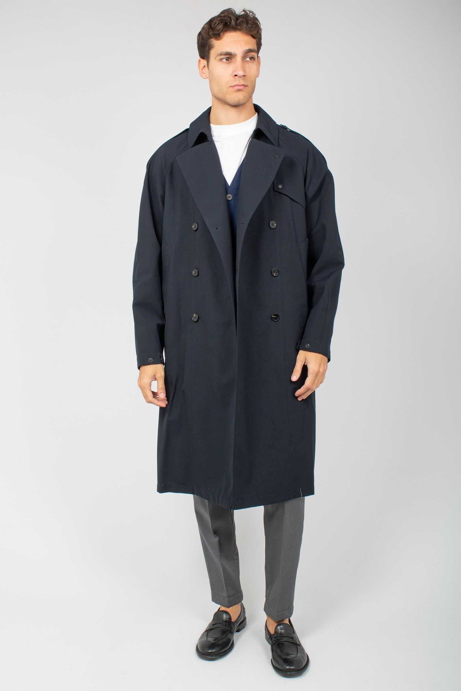 trench in drill di lana tecnica 'luca' B51PXLUCADSU 205 PALTO' 