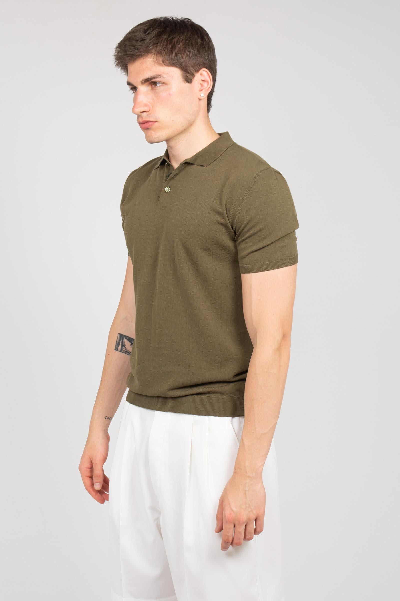 polo in cotone B9AB0051 MILITARE AMARANTO 