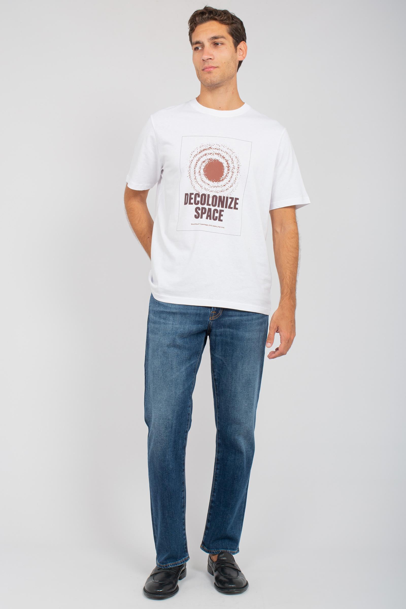 t-shirt in cotone con stampa &#39;james&#39; 30251561 110601 WOOD WOOD 