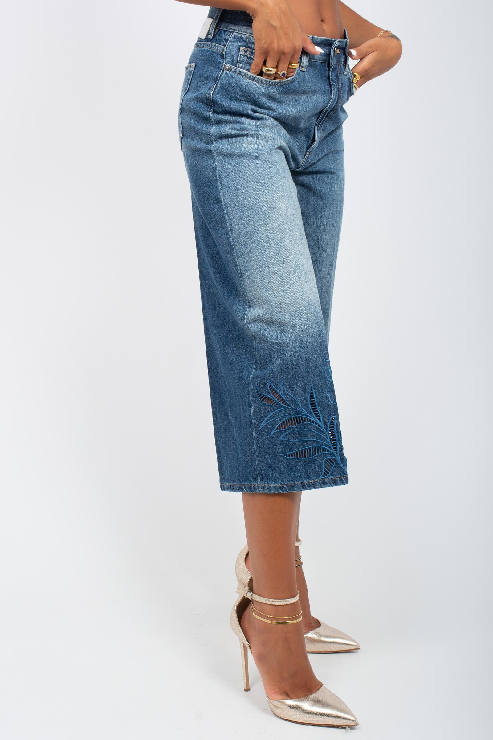 denim bermuda con macrame C1VPRTZ0 OA508WMI03 PT TORINO DENIM 