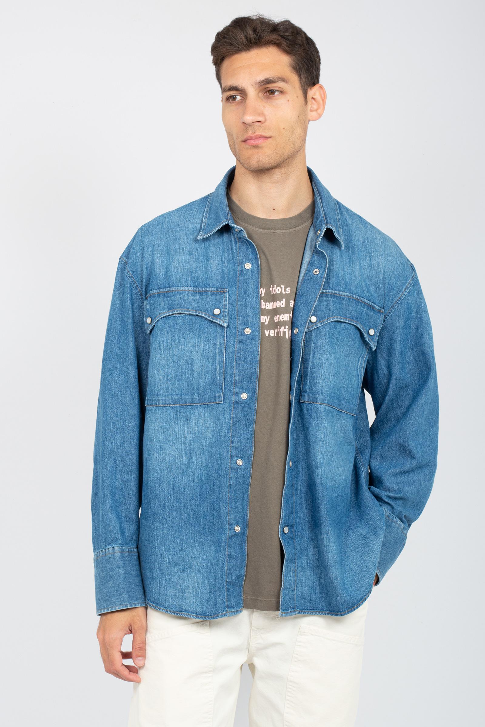 camicia texana in denim AMU105D2971546 C0999 AMISH 
