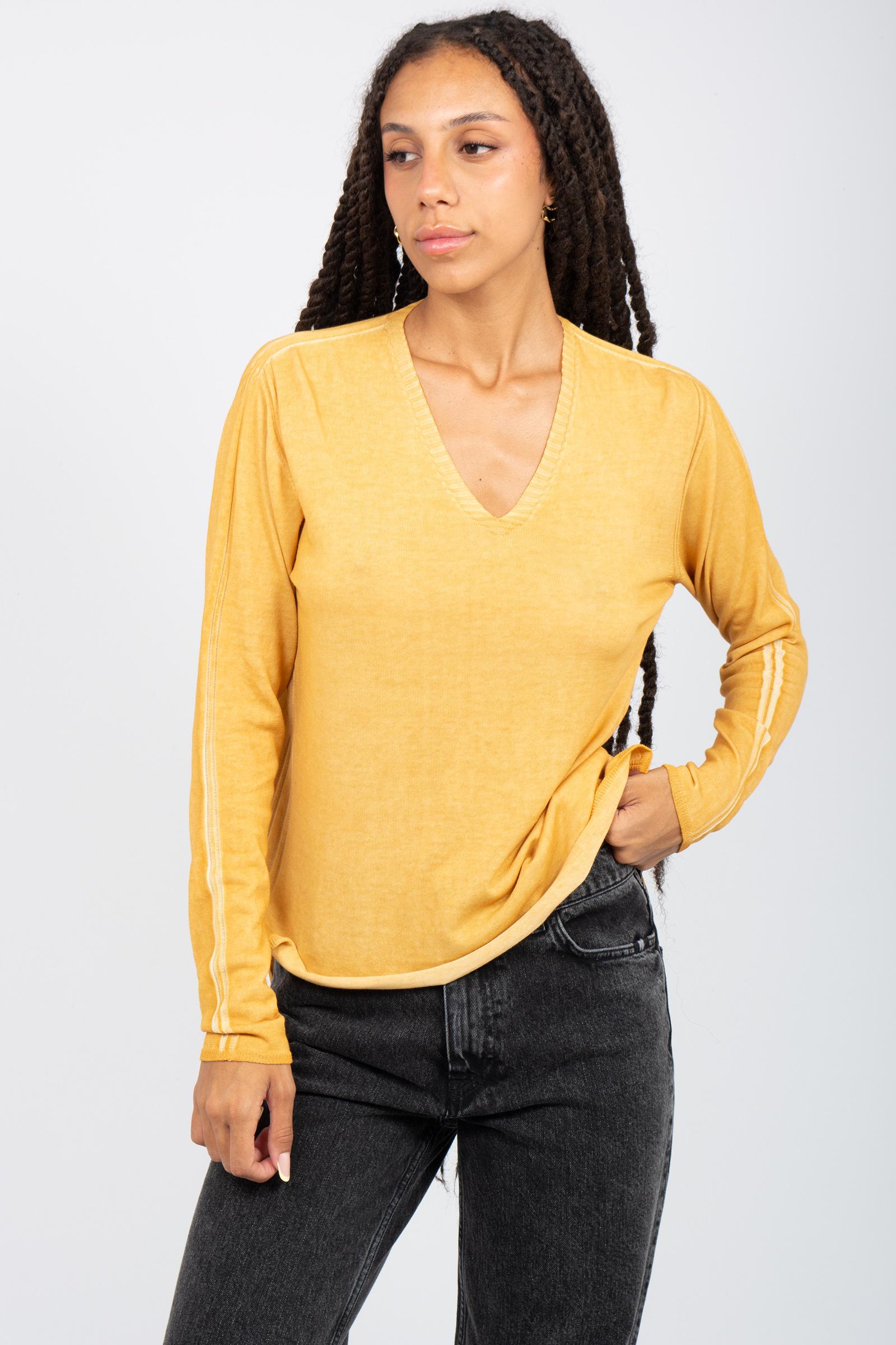 scollo v in cotone washed S2089P02 210 ANNA SERAVALLI 