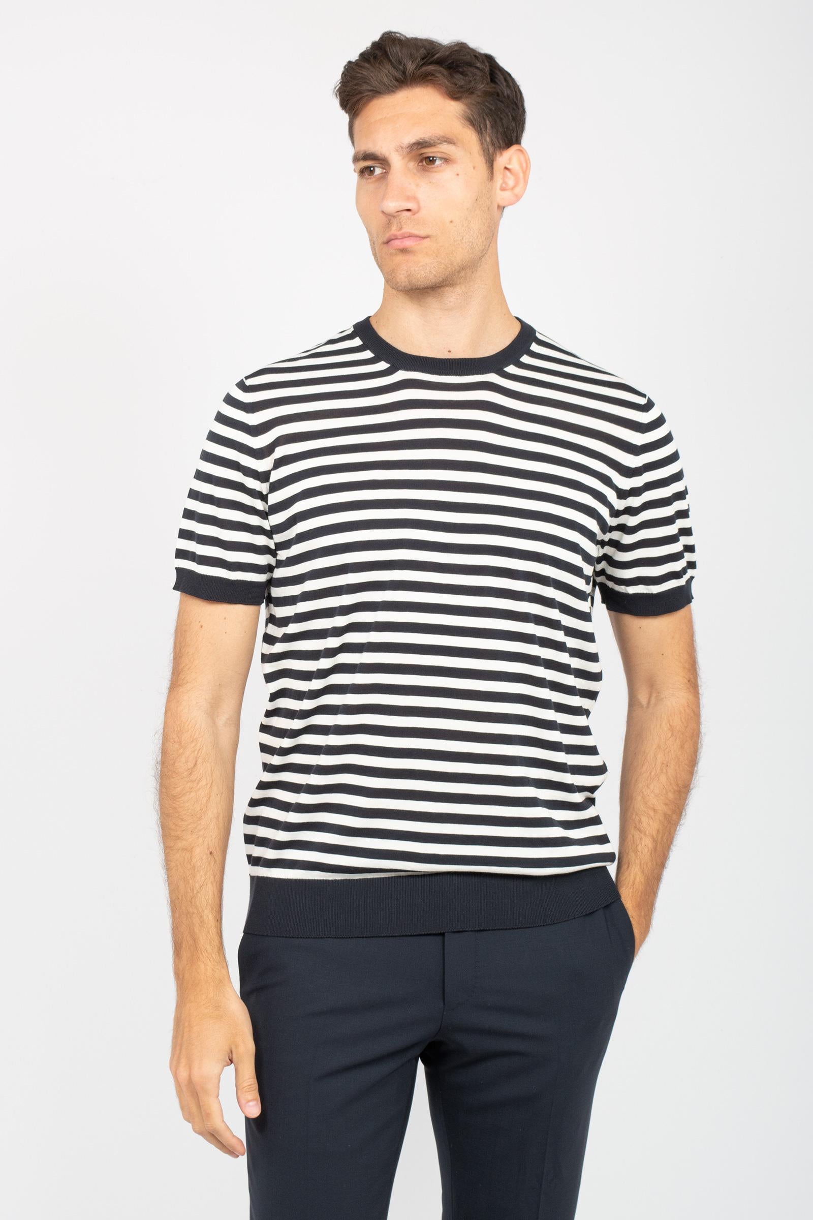 t-shirt girocollo millerighe D0G303R2 006 DRUMOHR 