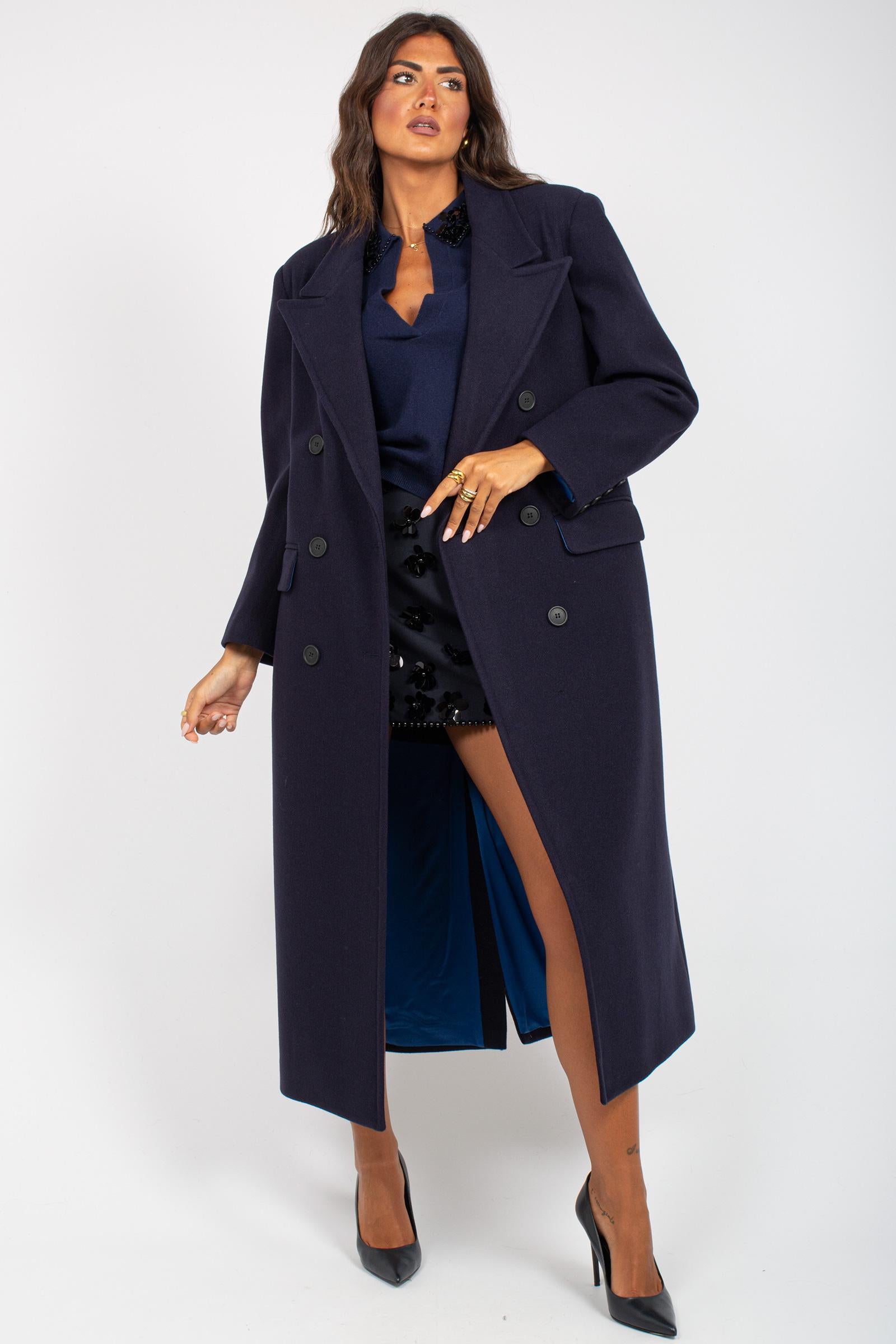 cappotto oversize doppio petto CT476ARTCP025 BLUE ACTUALEE 