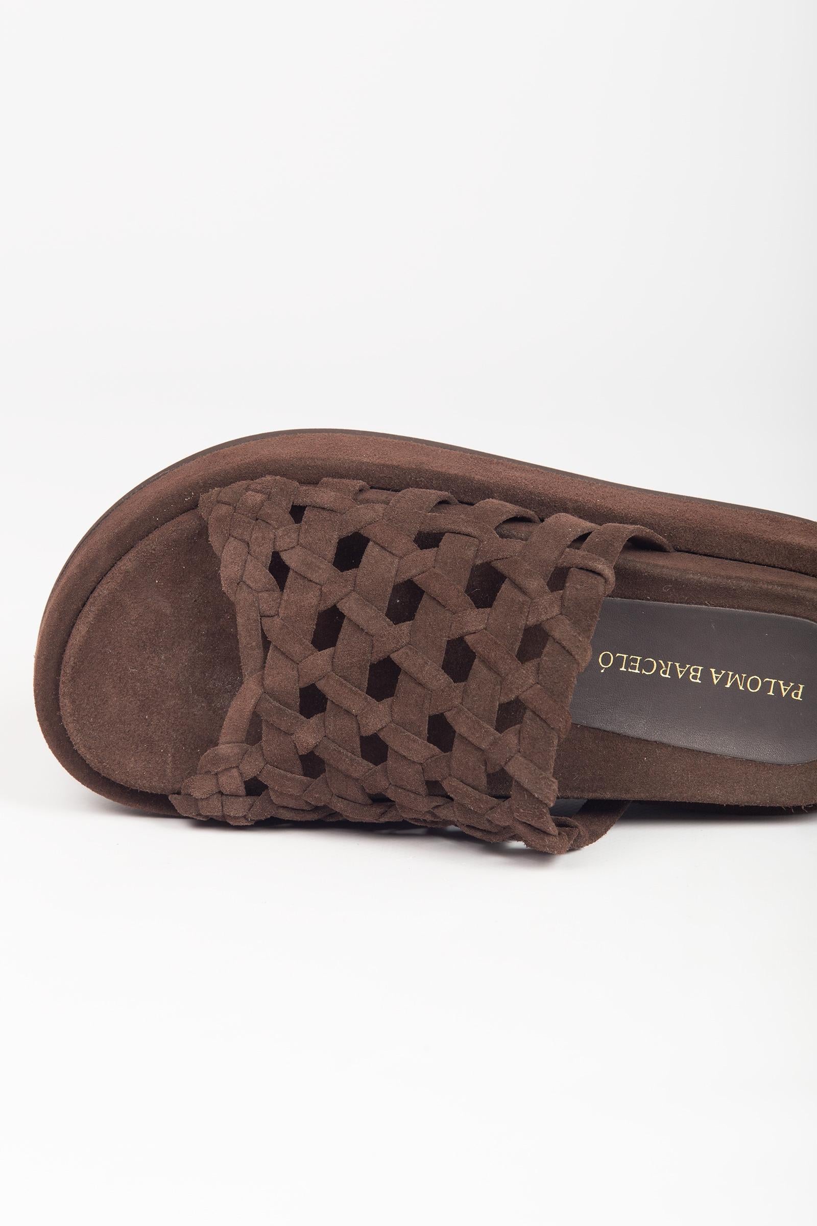 pantofola in suede &#39;nadira&#39; 266401NADIRA SUEDEBROWN PALOMA BARCELO 