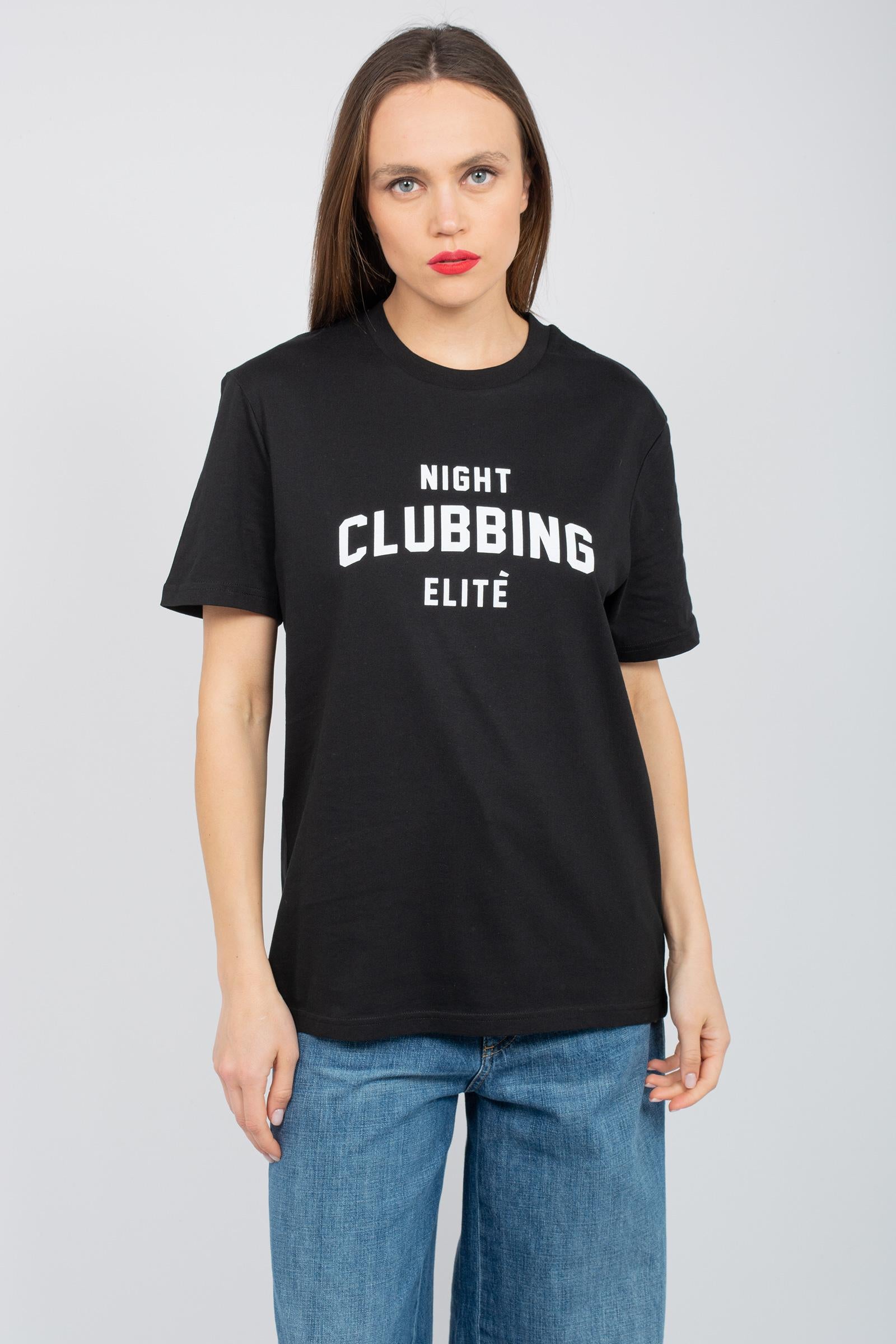 t-shirt in cotone con lettering UTEE826COLLF BLKWHT ELITE 