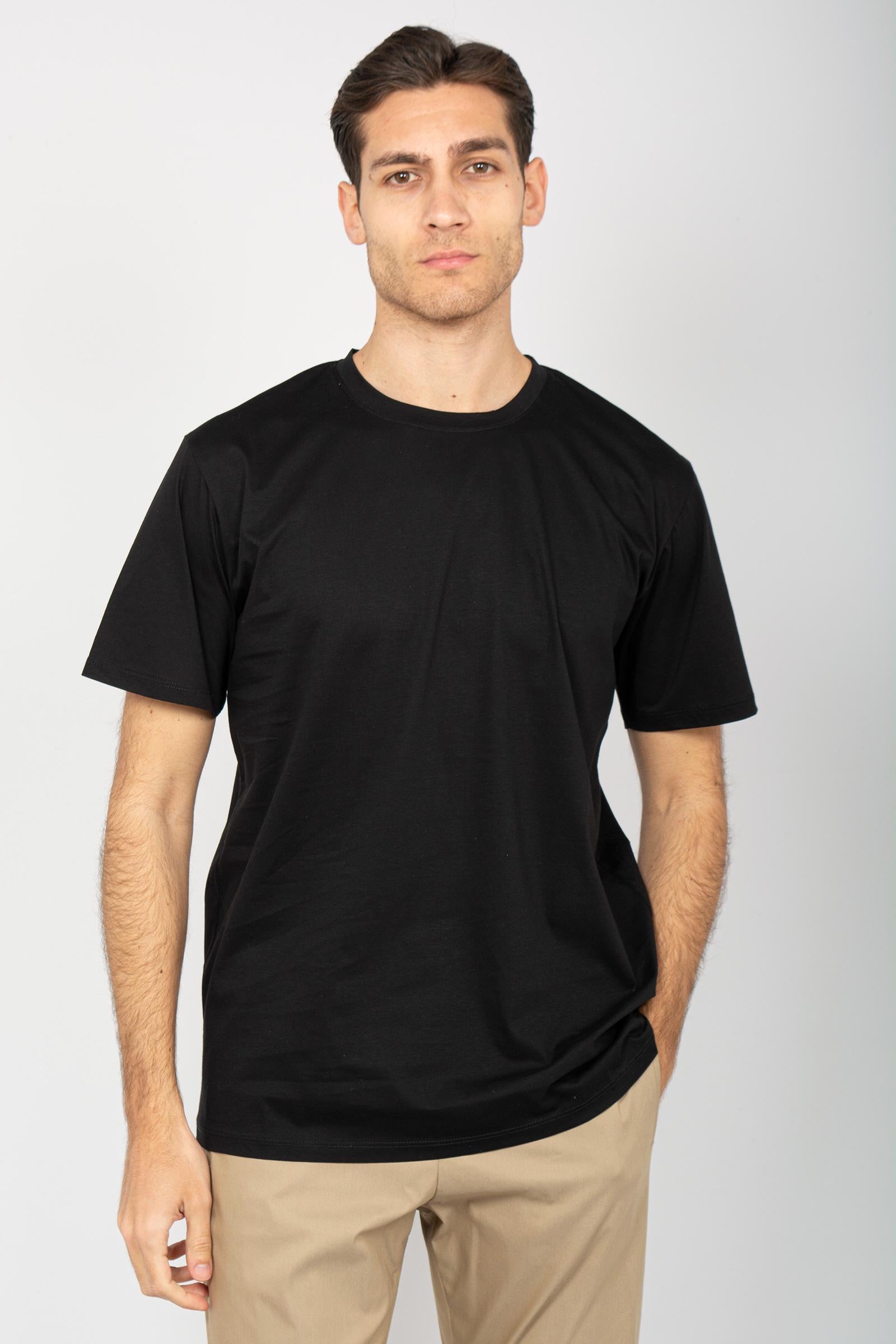 t-shirt in cotone B6D0055 NERO AMARANTO 