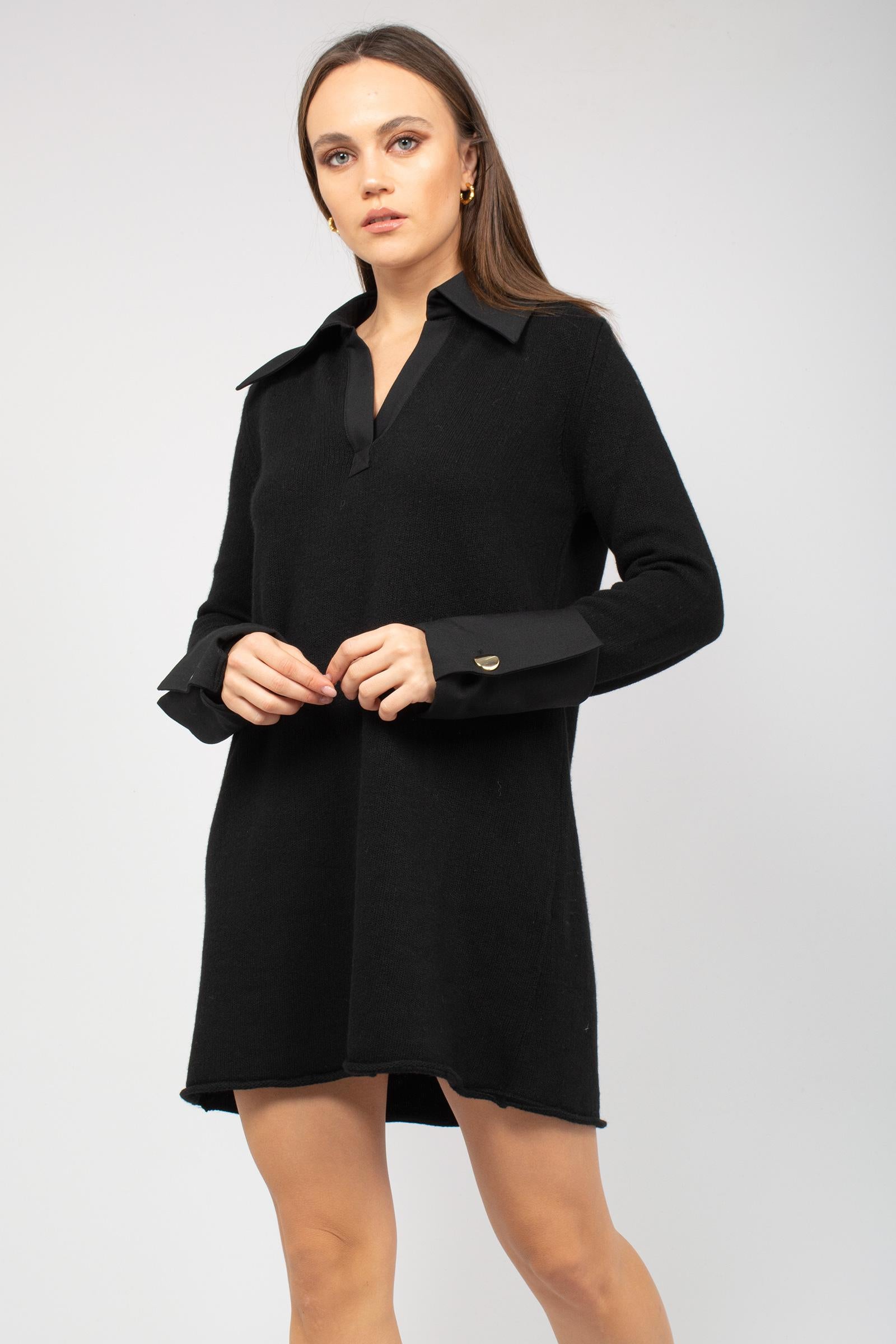 abito lana con dettagli in tessuto 'araceli' S5WE52 Y69 SEMICOUTURE 