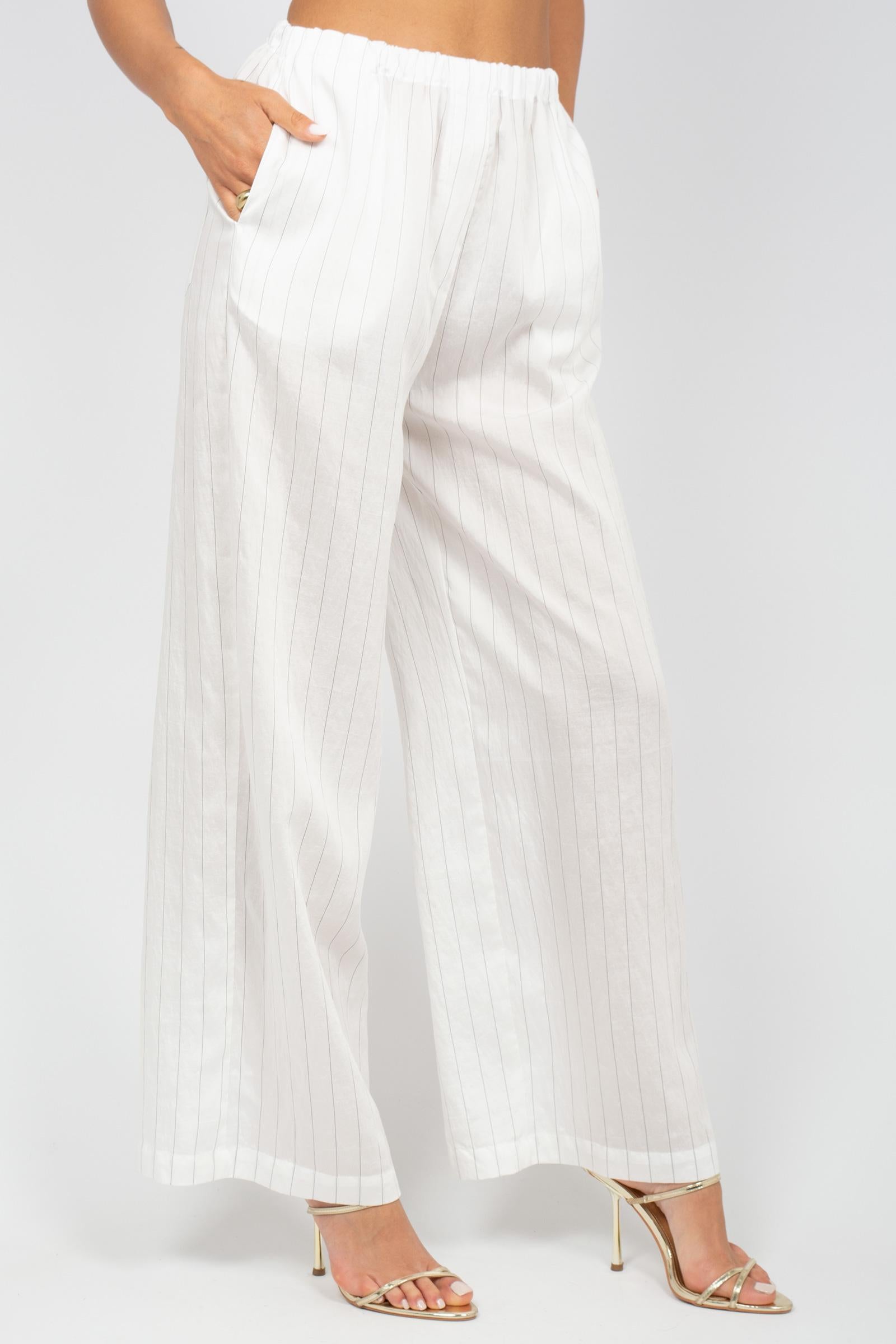 pantalone in tessuto gessato CHIANTIDD06 010 DOUUOD 