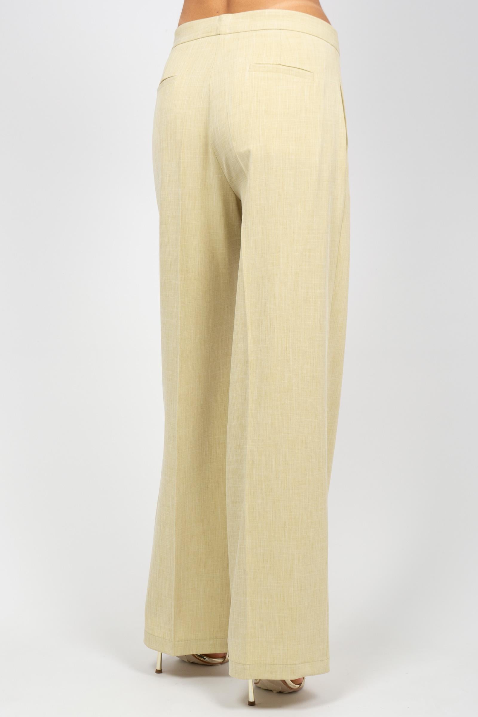 pantalone in misto viscosa M1AB0220 YELLOW SOLOTRE 