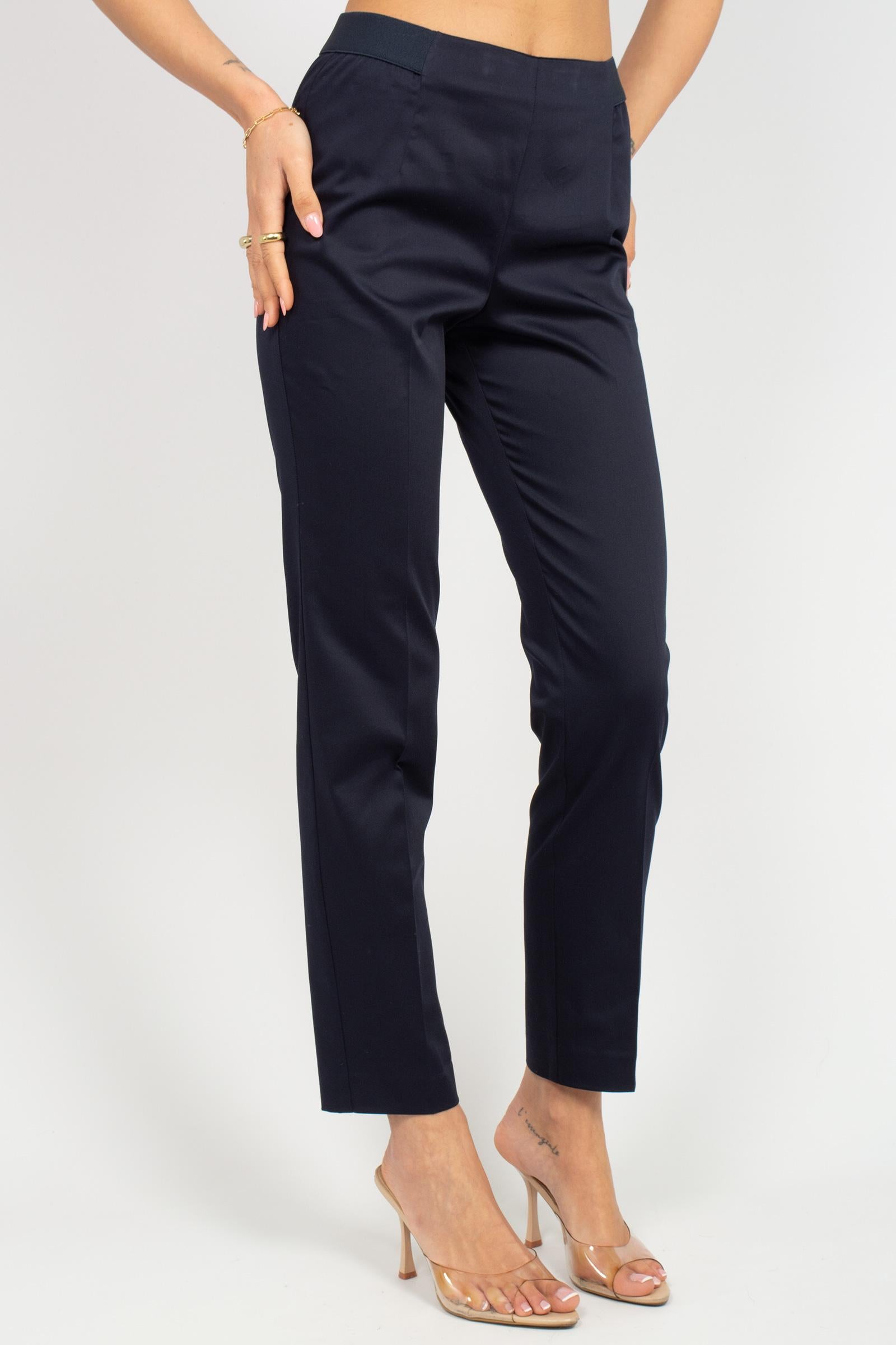 pantalone in popeline di cotone P206MANILA BLU SANGERMANO 