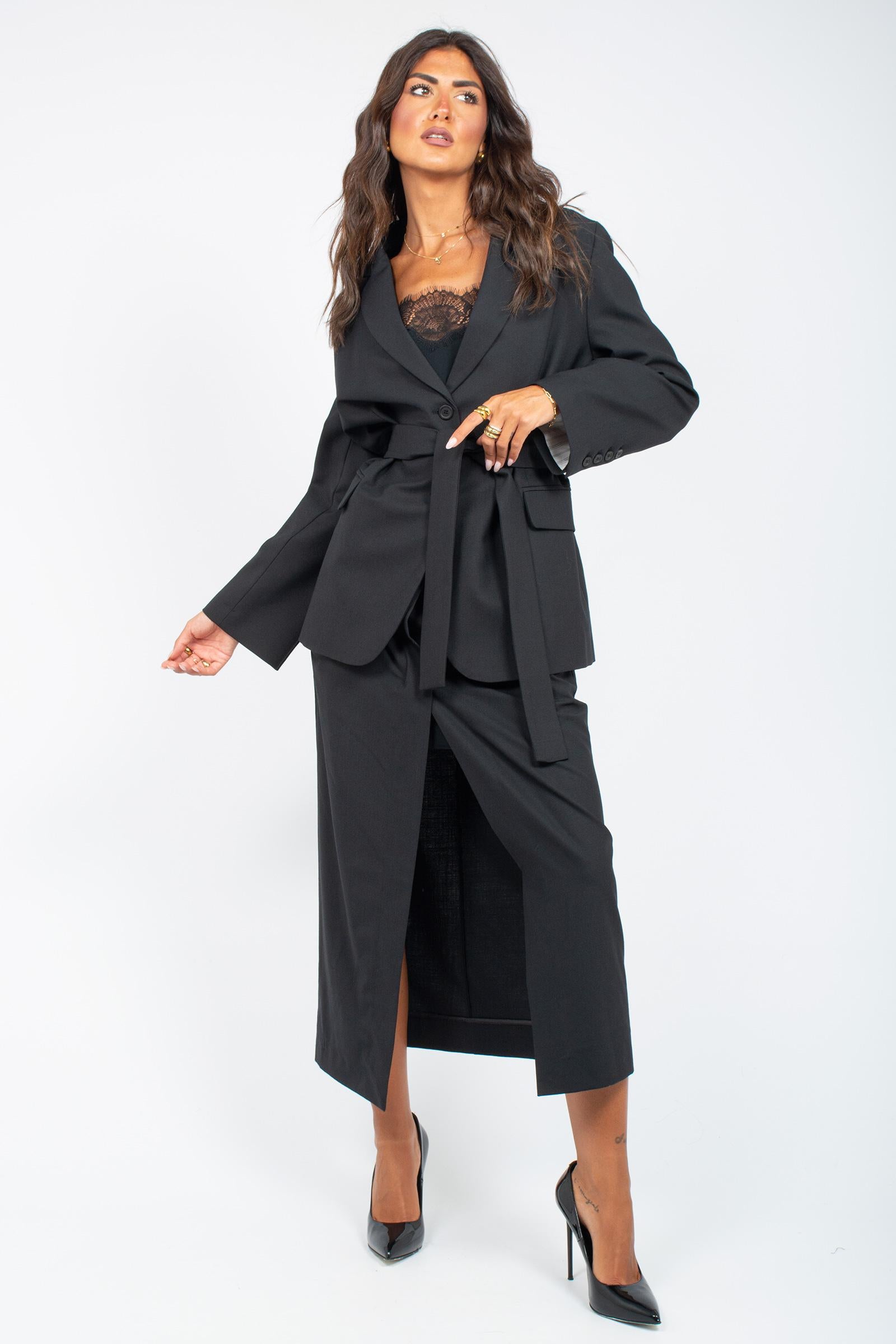giacca con cintura &#39;christiana&#39; Y5WI12 Y69 SEMICOUTURE 