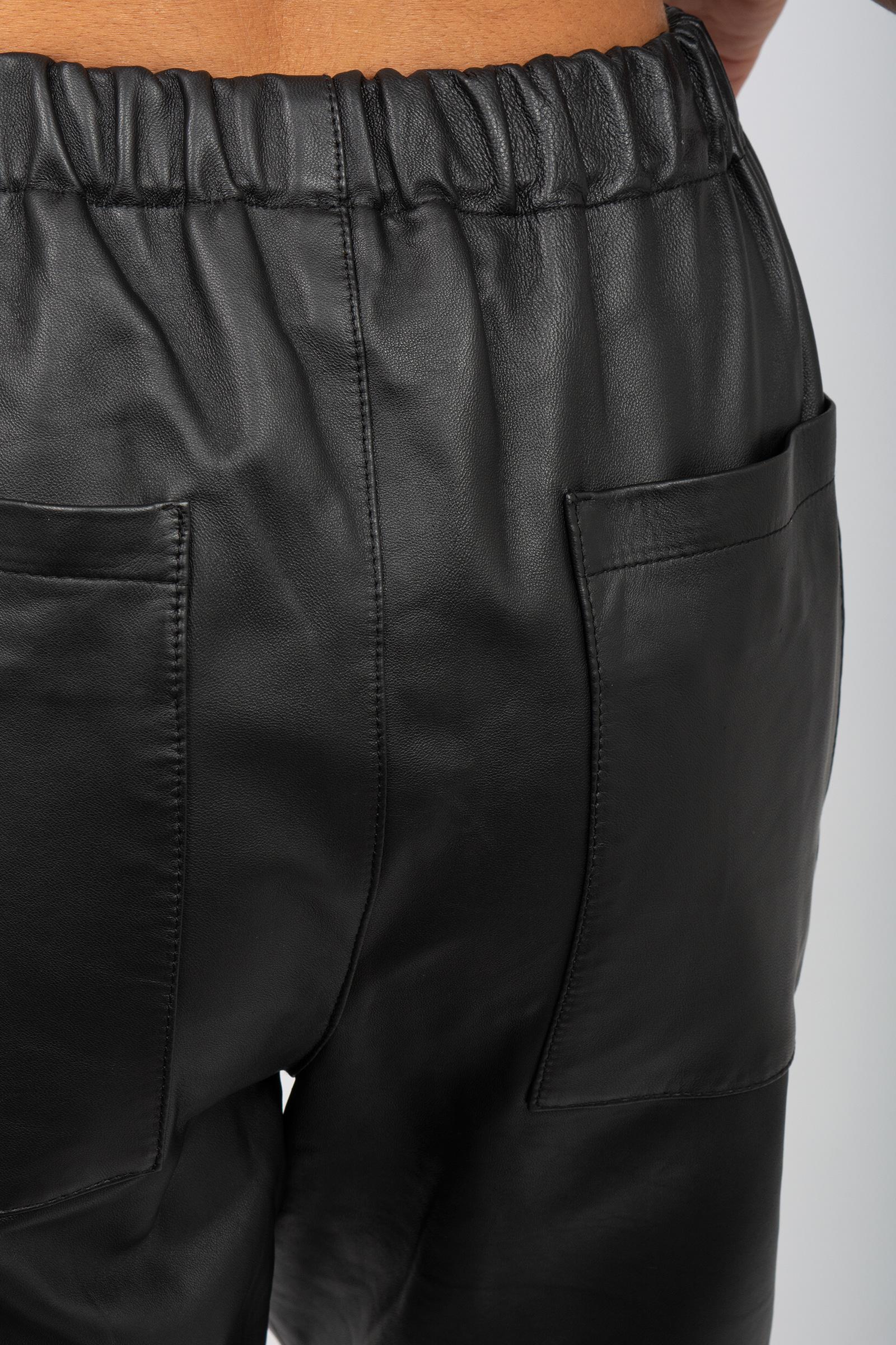 pantalone in pelle M1F0047 NERO SOLOTRE 