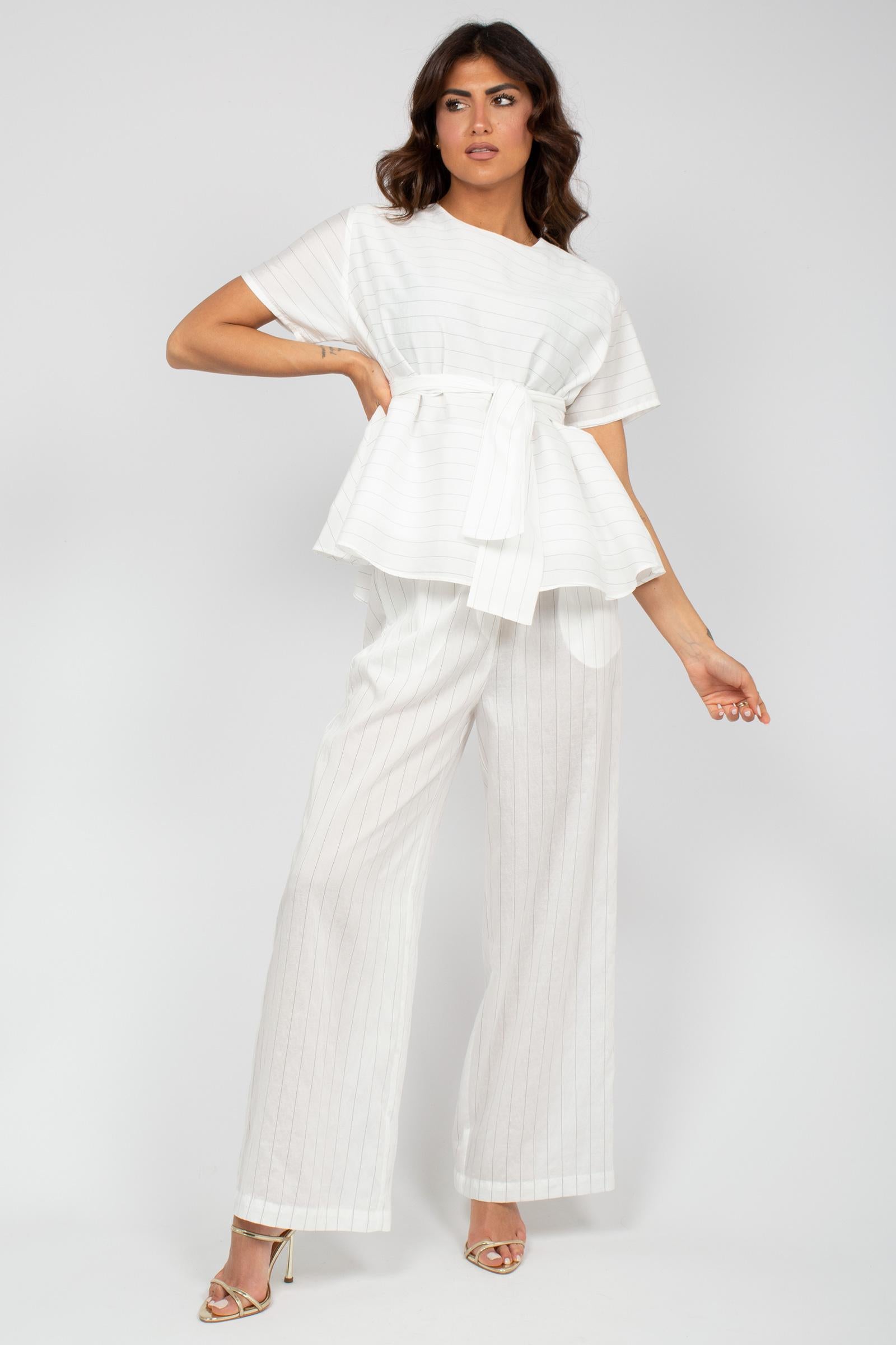 pantalone in tessuto gessato CHIANTIDD06 010 DOUUOD 