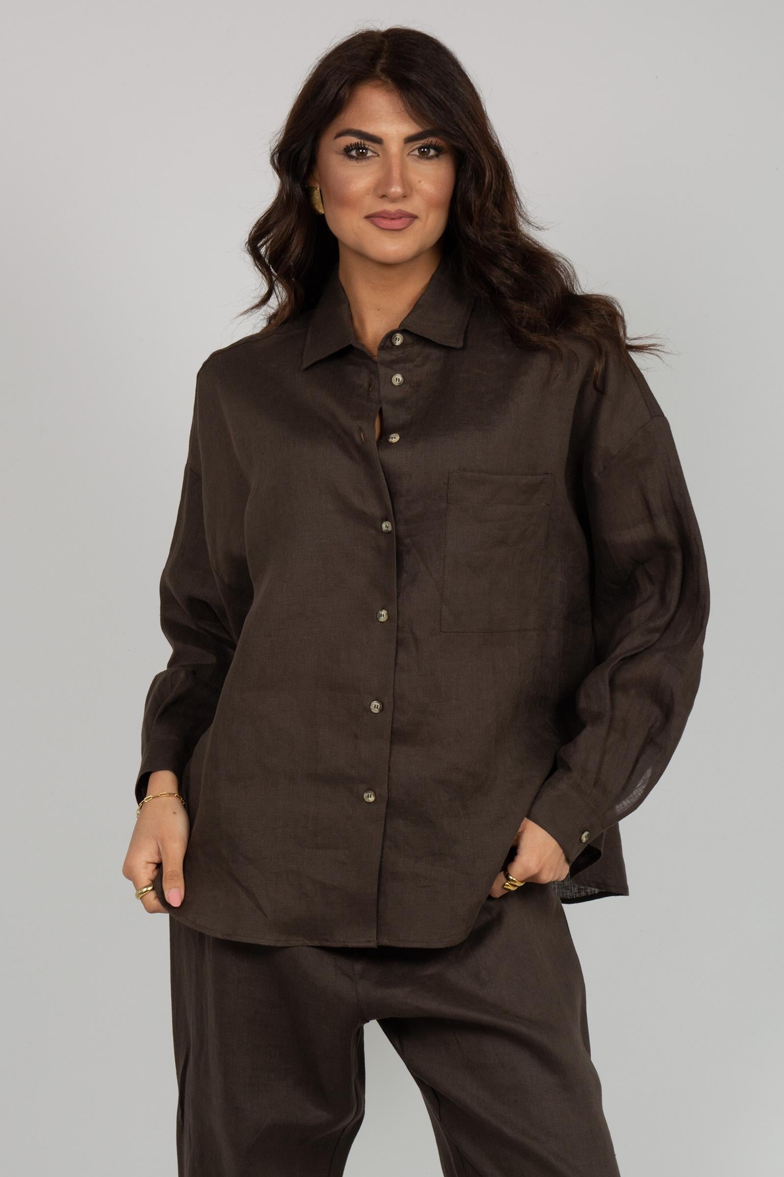 camicia in lino 5012R003101N 32 DIANA GALLESI 