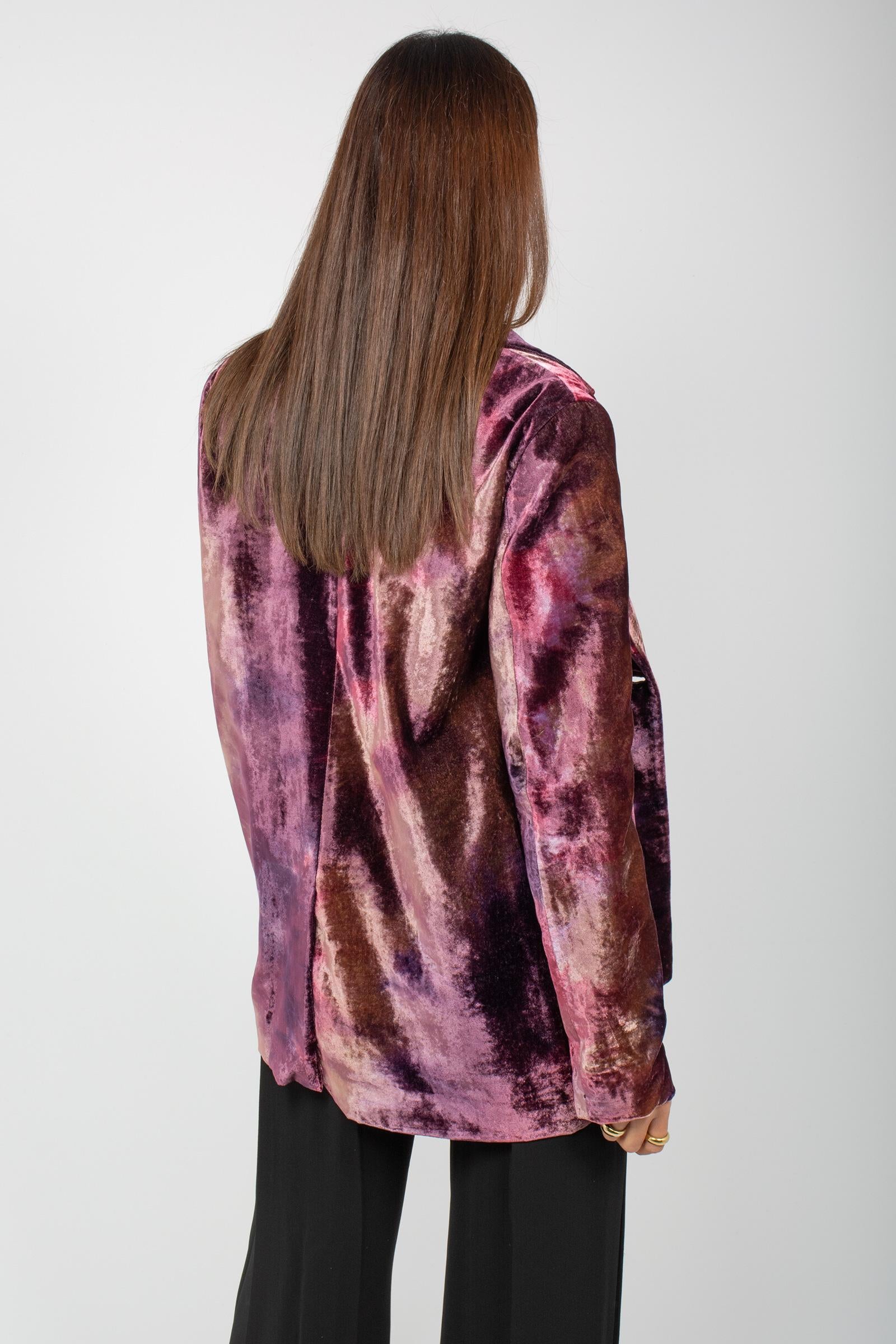 giacca in velluto stamapato 253F56011 VIOLA ROBERTO COLLINA 