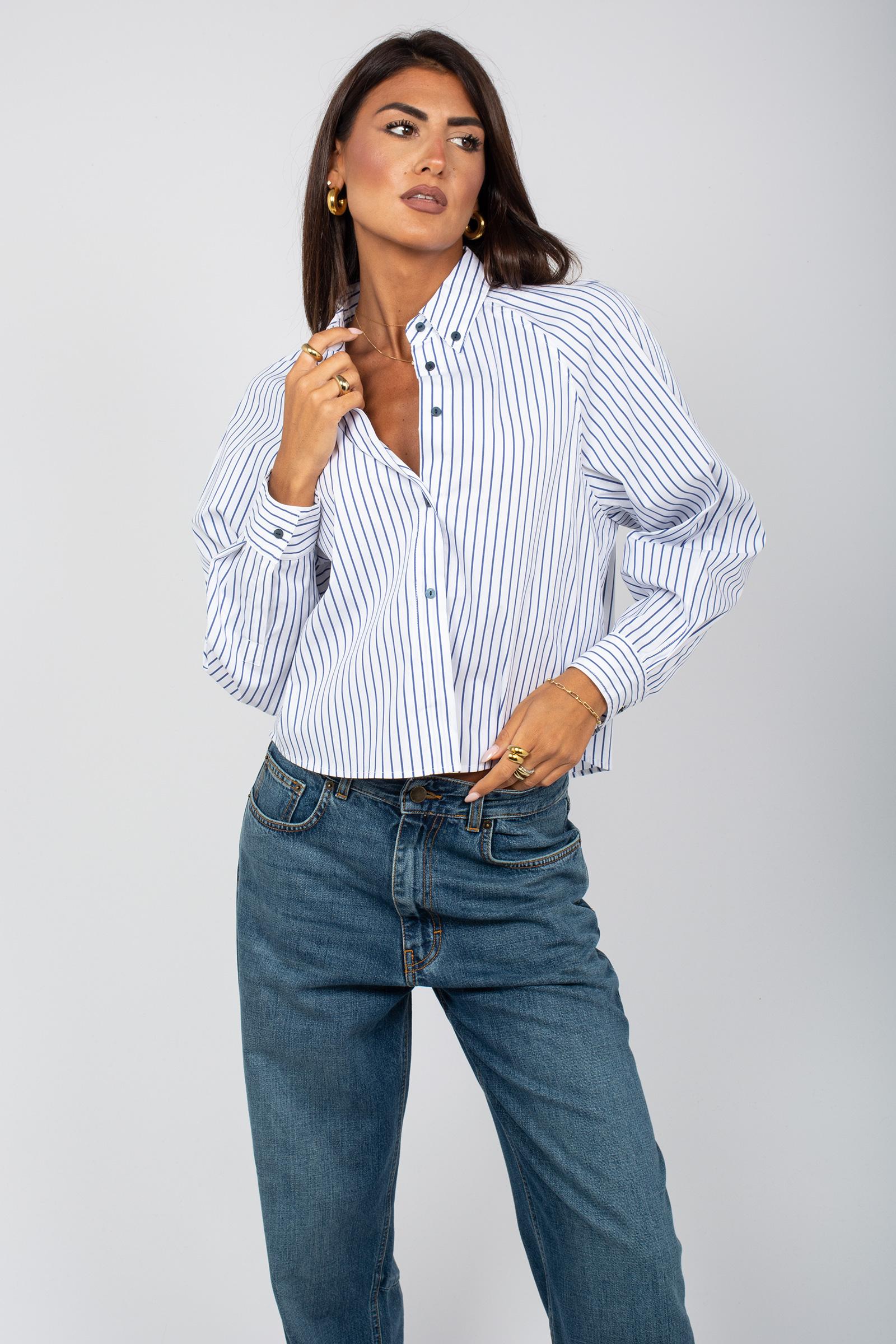 camicia a righe in cotone 5048R002906N 01 DIANA GALLESI 