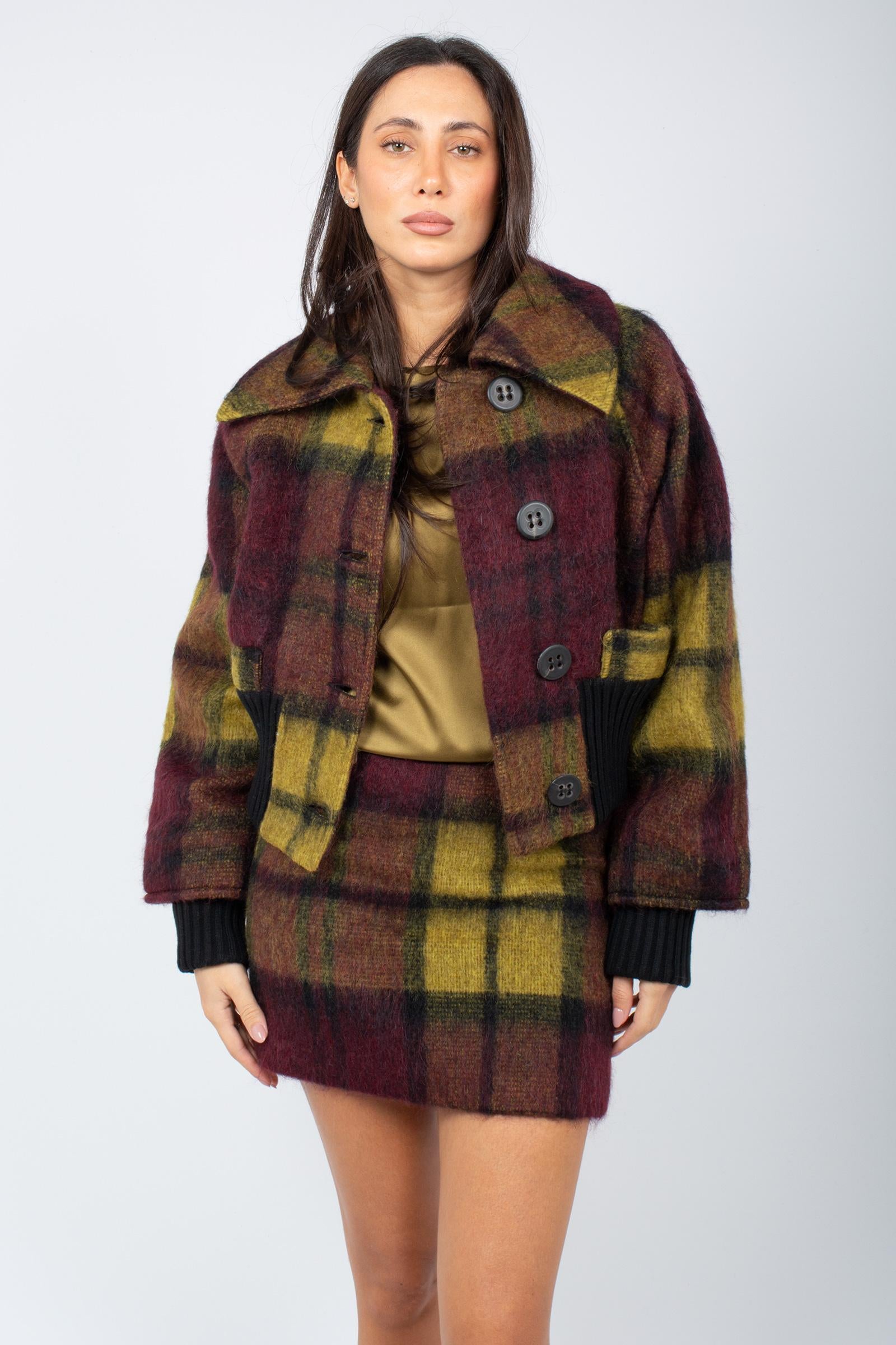 giacca tartan in misto mohair 253F60008 36 ROBERTO COLLINA 