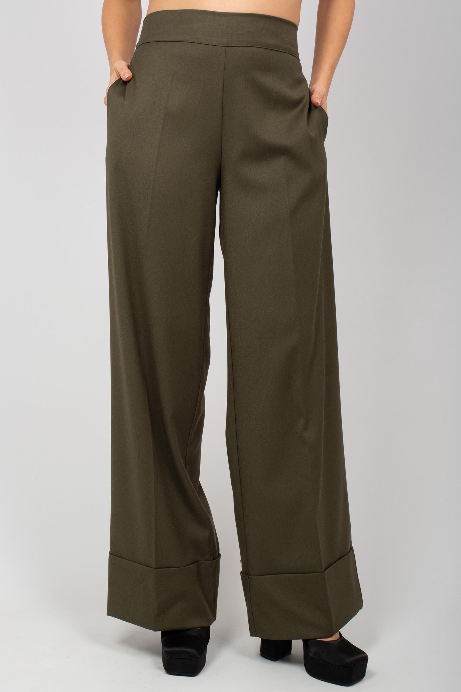 pantalone largo in flanella tecnica 61753 17 D.EXTERIOR 