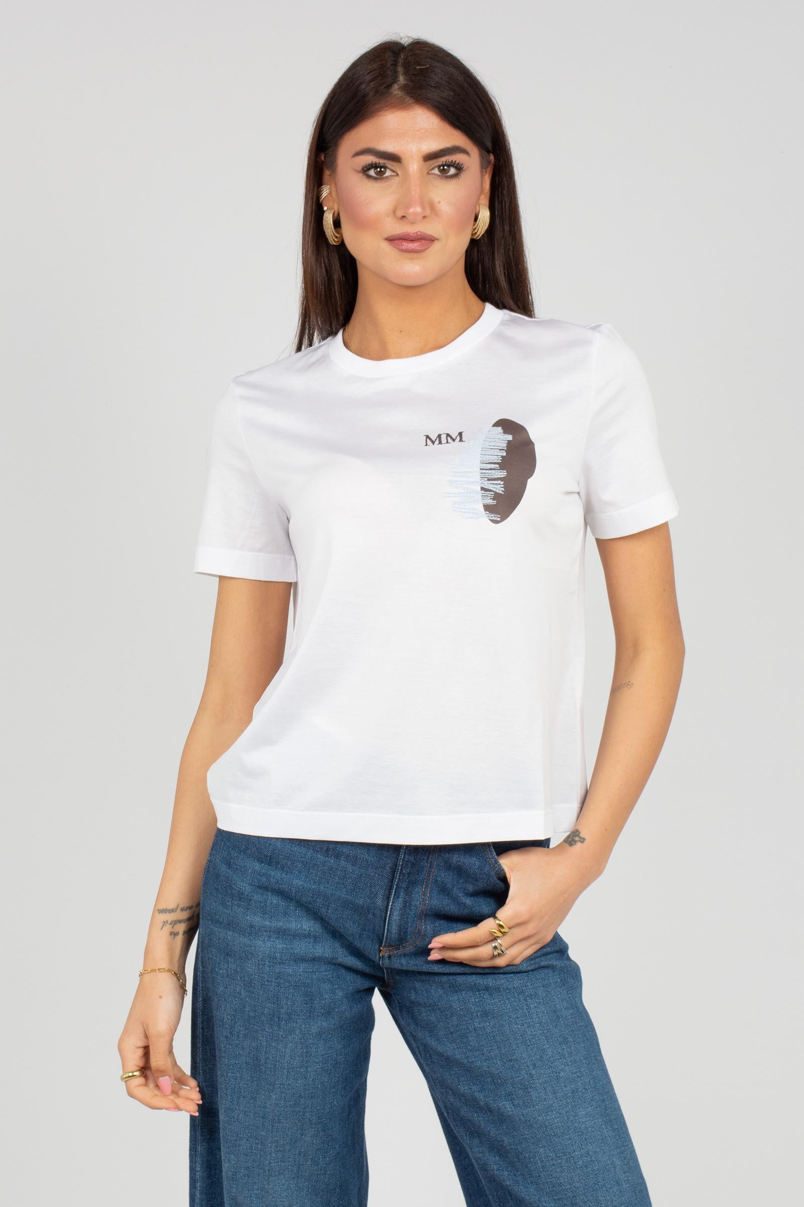 t-shirt in cotone con logo 'licenza' 2616941108600 011 MM - MAX MARA 
