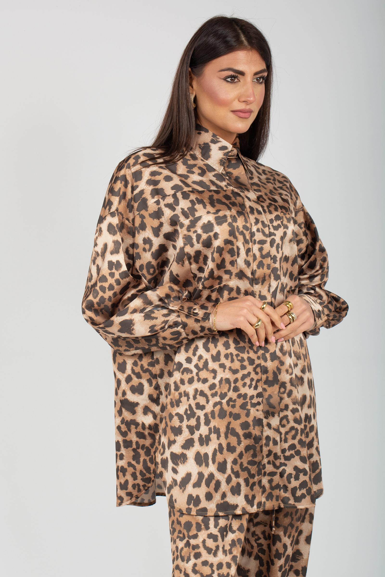 camicia in raso stampa macula CA615ART16180 MULTI ACTUALEE 