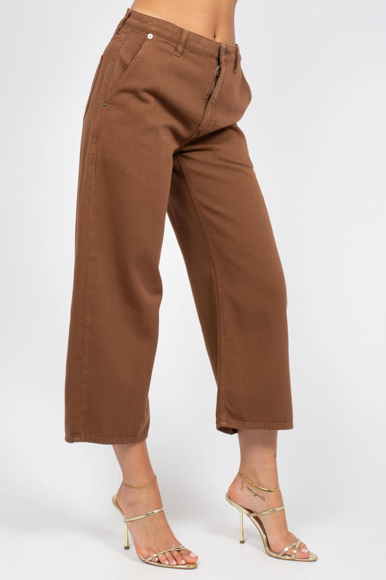 denim in bull di cotone M1AB0064 CACAO SOLOTRE 