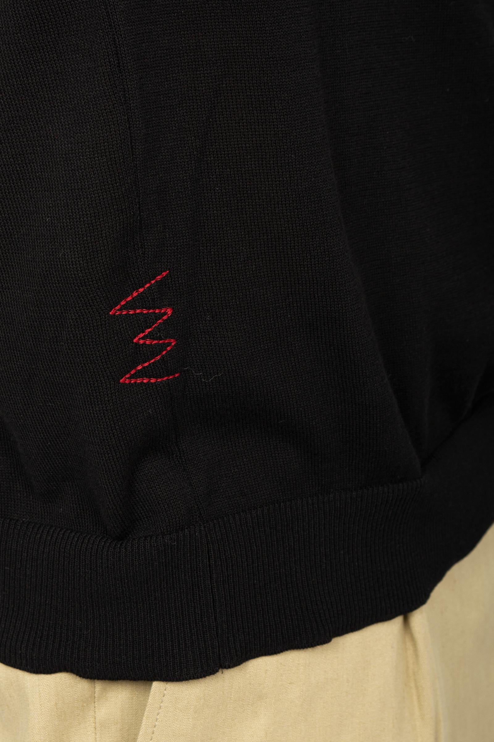 polo in filo di cotone B9D0013D NERO AMARANTO 