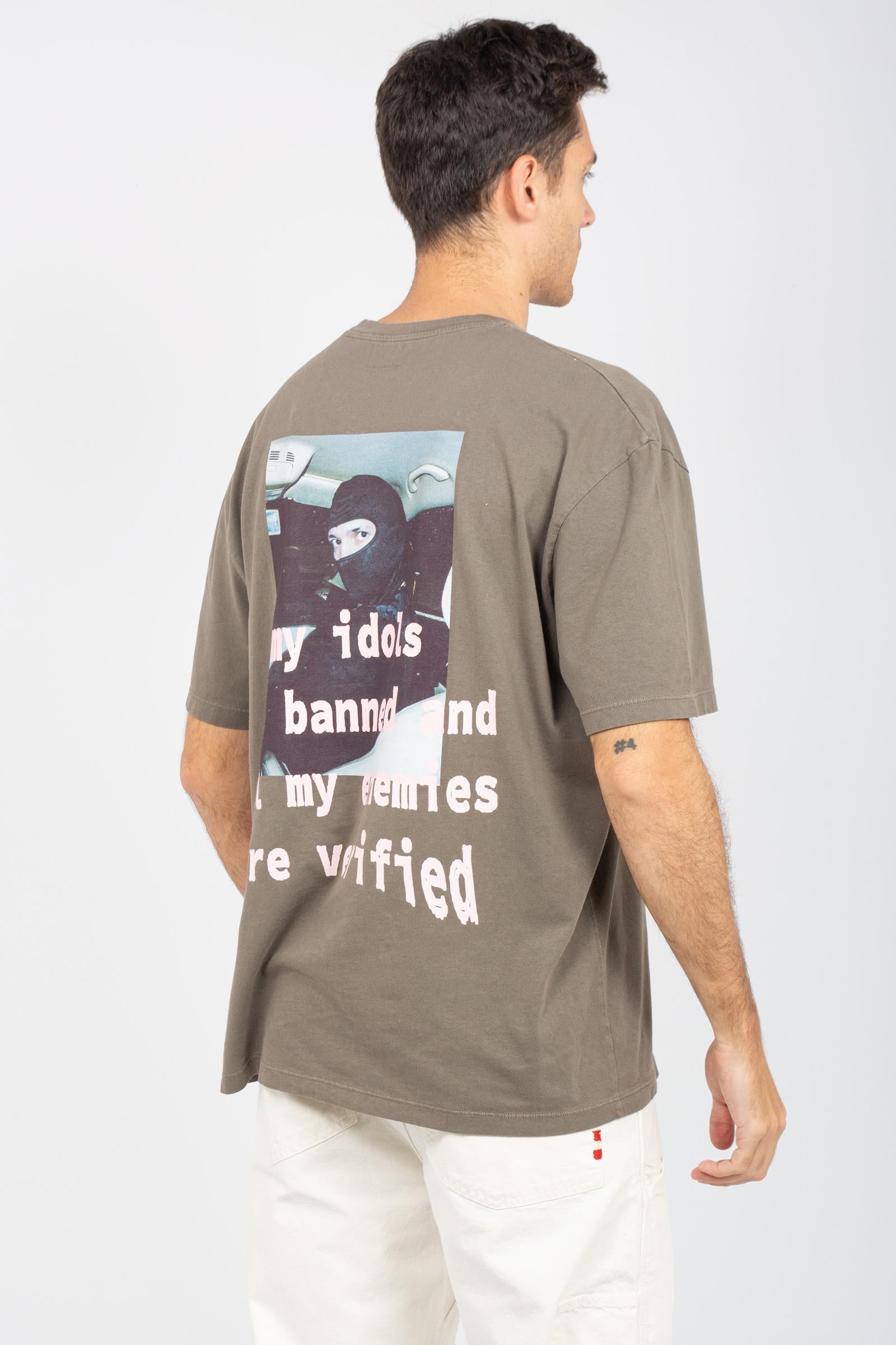 t-shirt in cotone con stampa AMU037CL120304 C0109 AMISH 