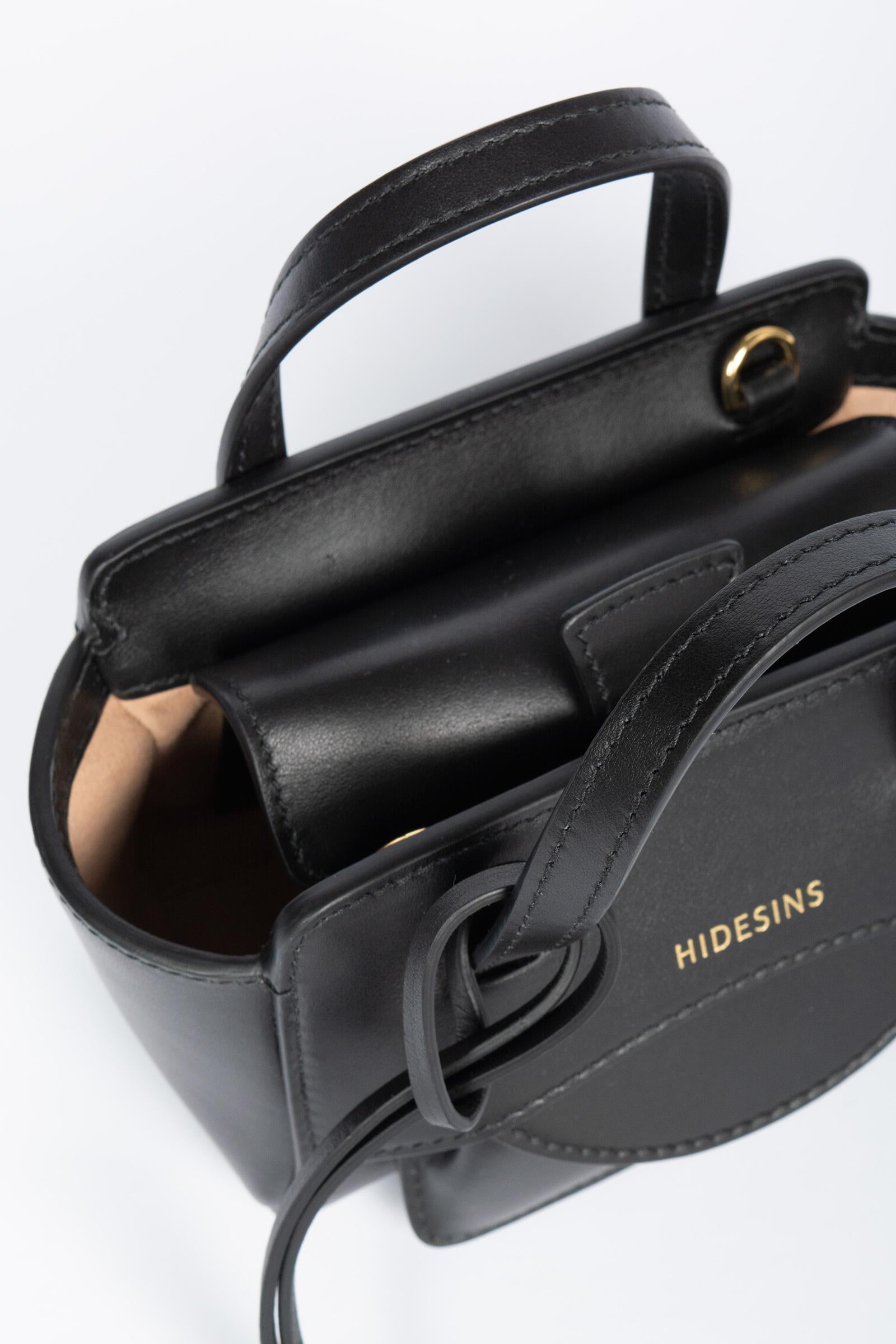 shoulder bag 'flap xs' in pelle FL14XSPREMIERE BLACK HIDESINS 
