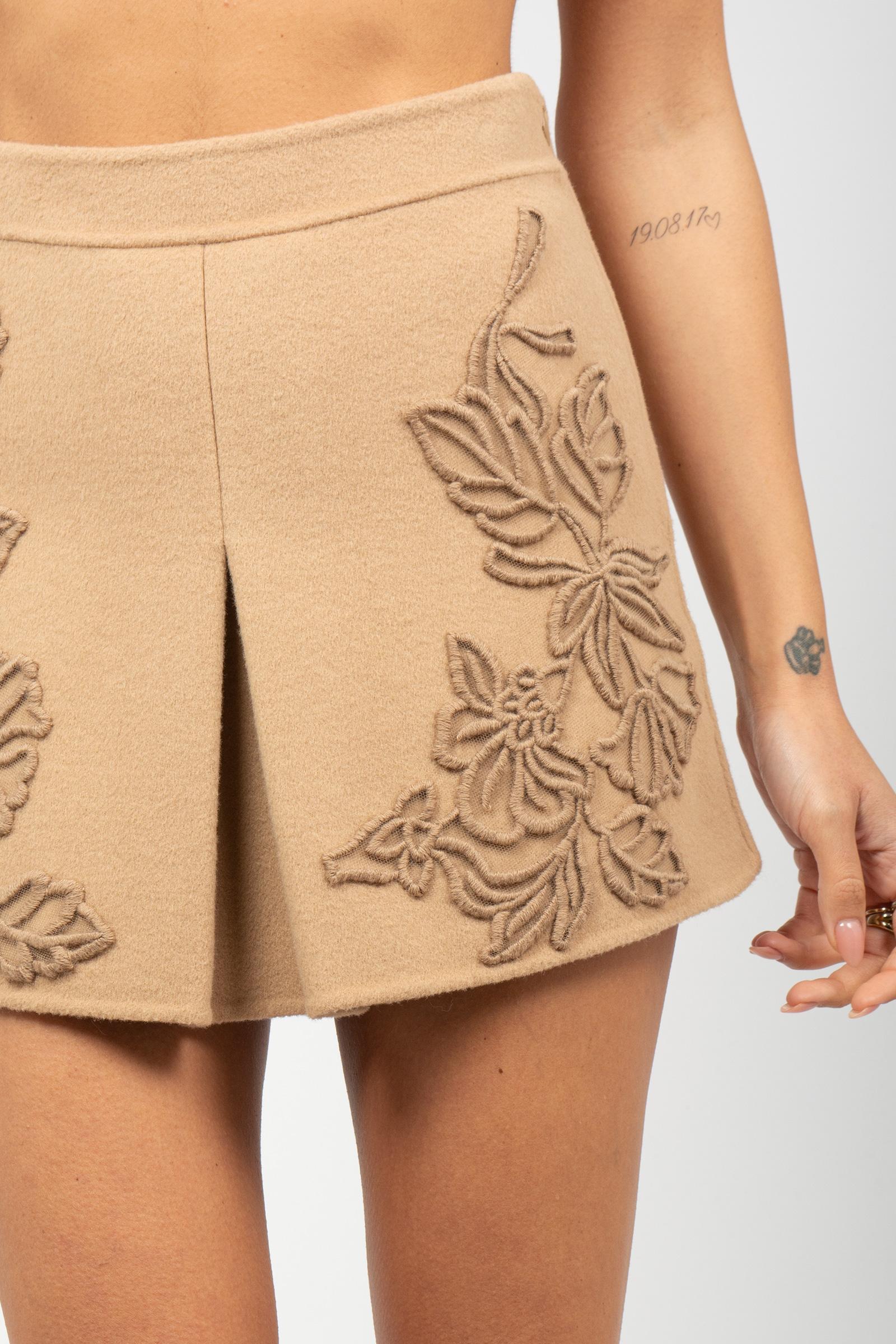 gonna in panno di lana con ricamo O027EY2 00007 ERMANNO - ERMANNO SCERVINO 