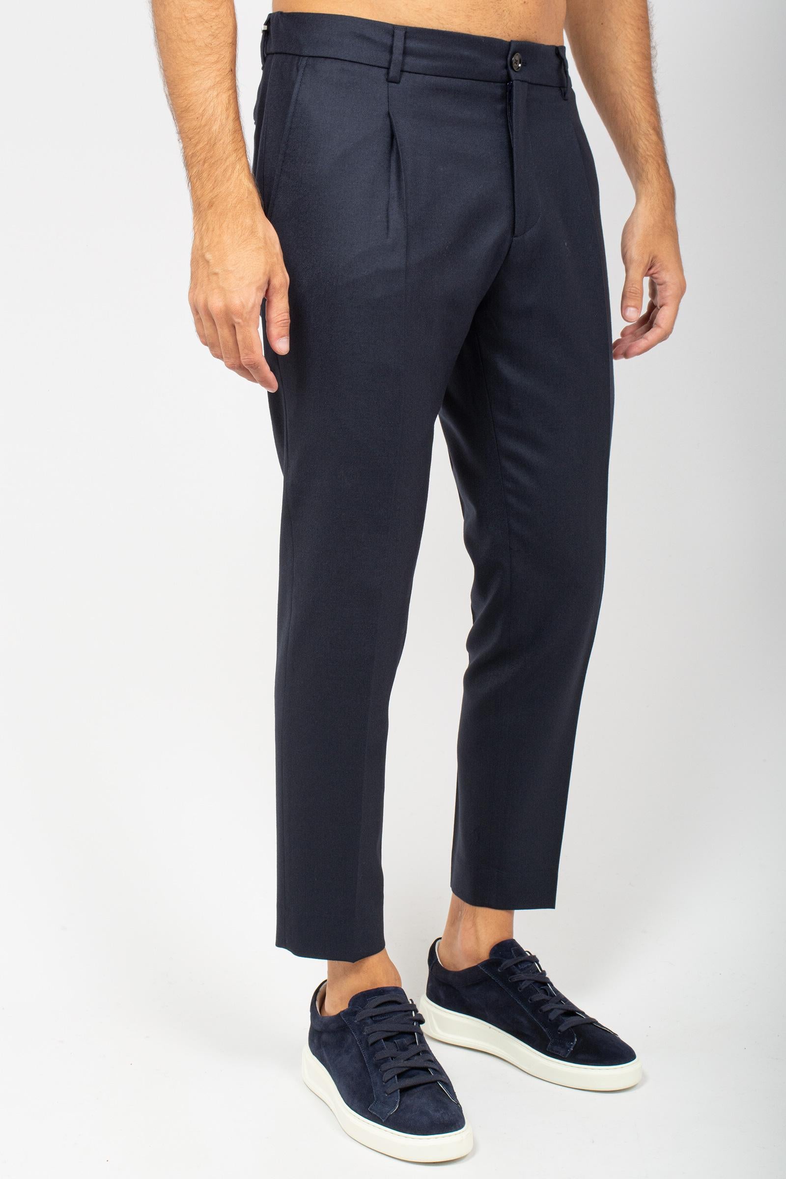 pantalone con coulisse in lana vergine 'riccardo' RICCARDOCCWFS NAVY BE ABLE 