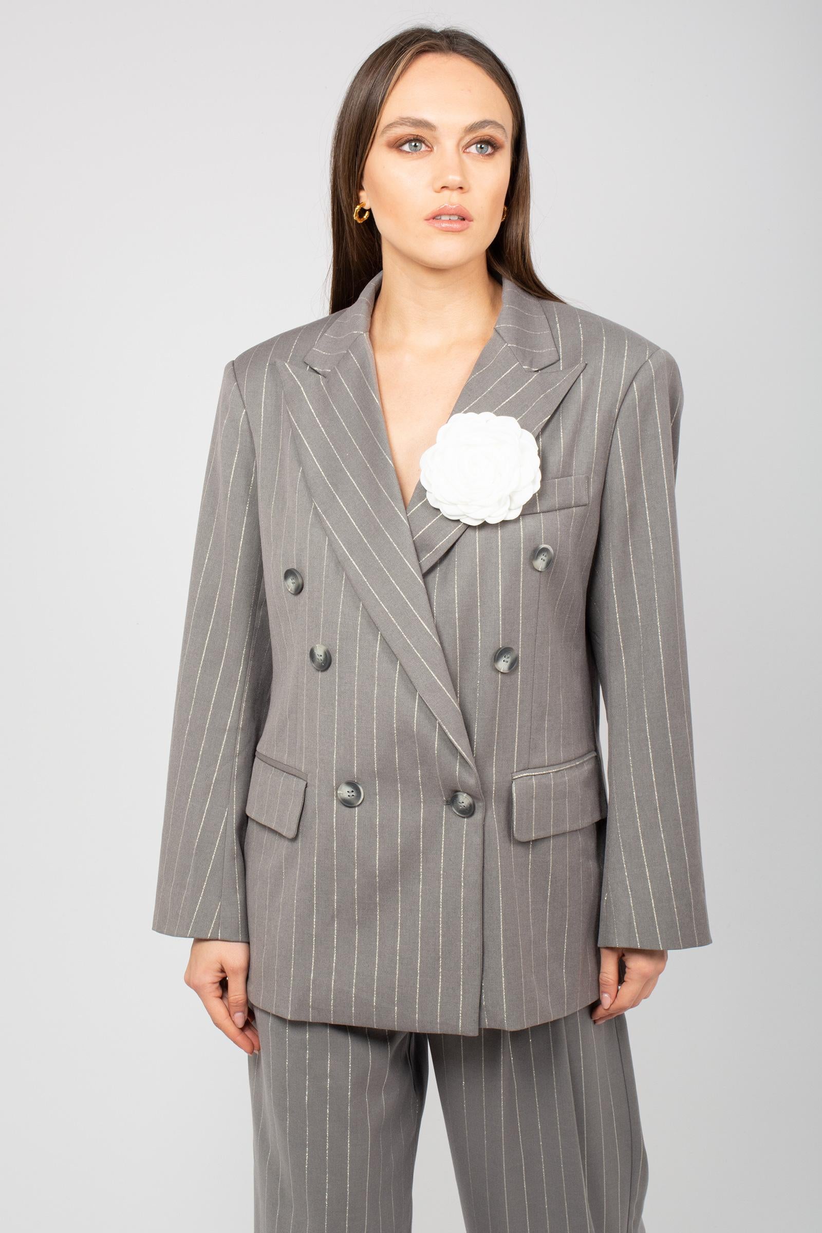 giacca oversize gessato F25JK07 PN11 WEILI ZHENG 