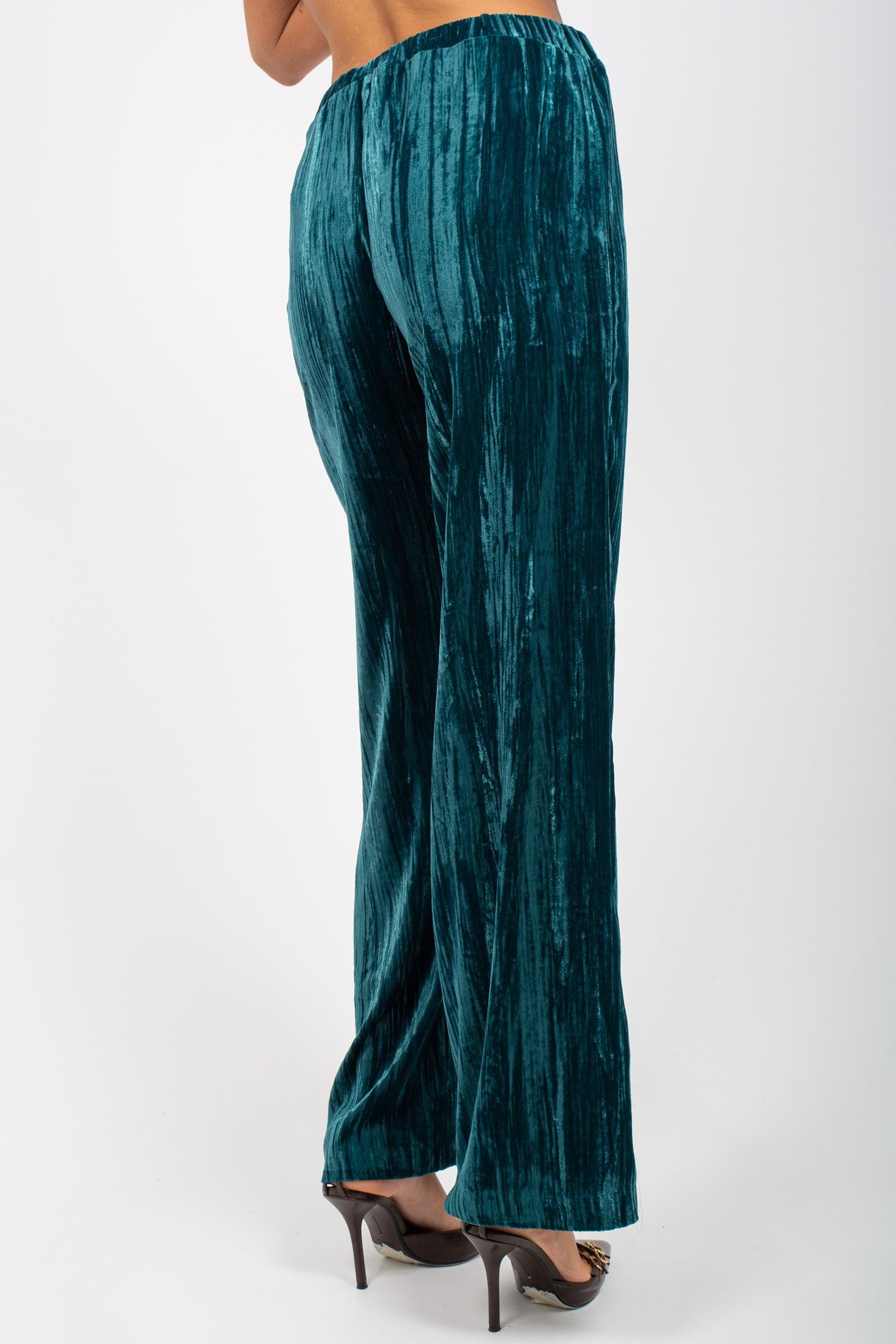 pantalone in velluto striato P009LIONE VERDE SANGERMANO 