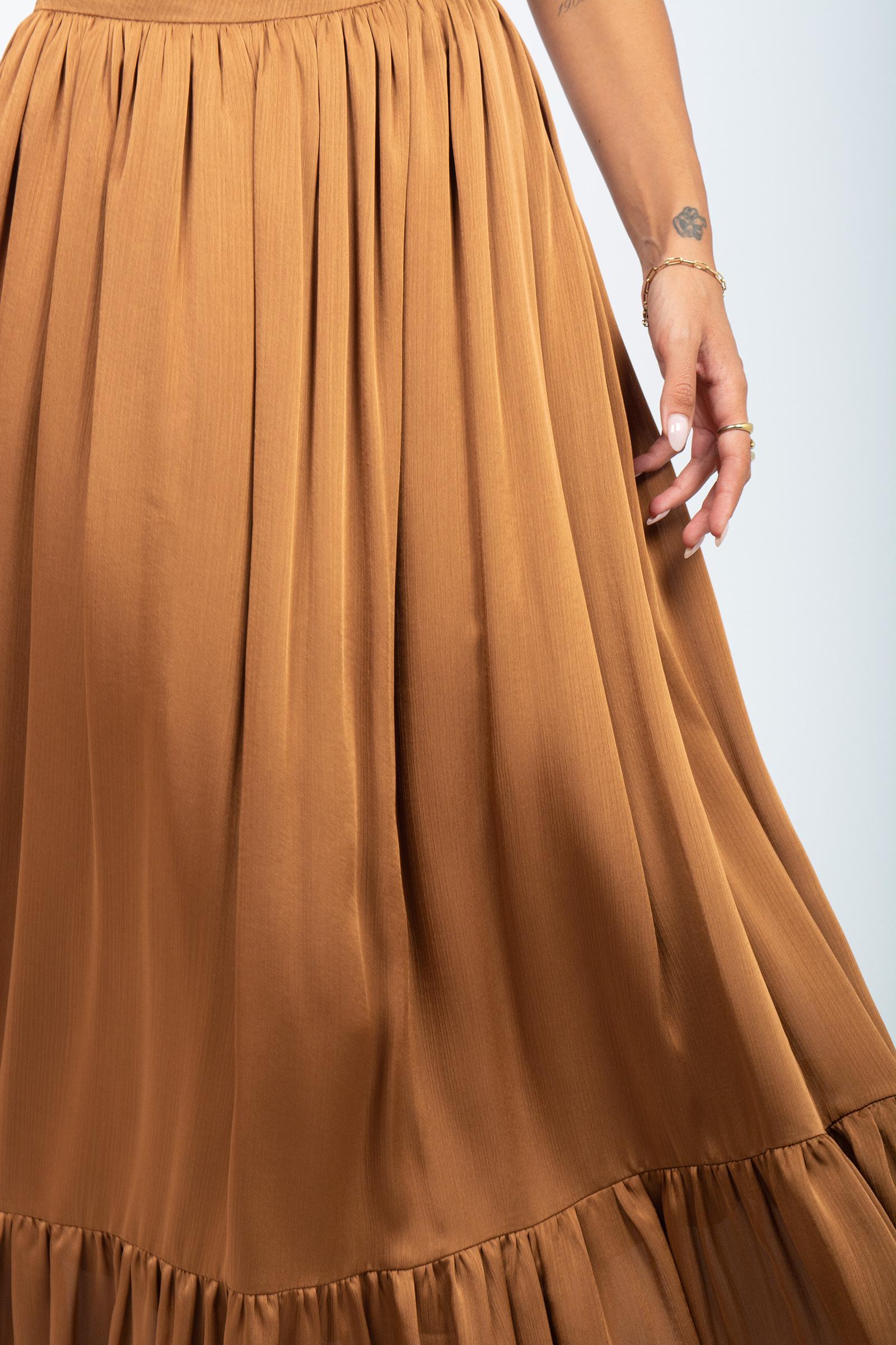 gonna lunga con balza GO3537ART15106 CHOCOLAT ACTUALEE 