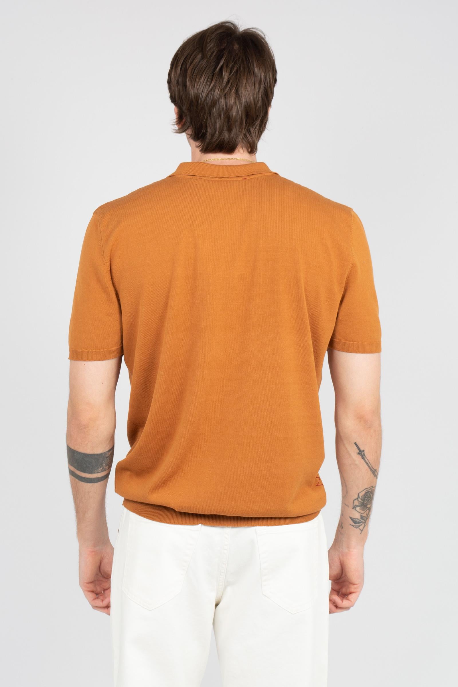 polo in cotone B9AB0051 TABACCO AMARANTO 