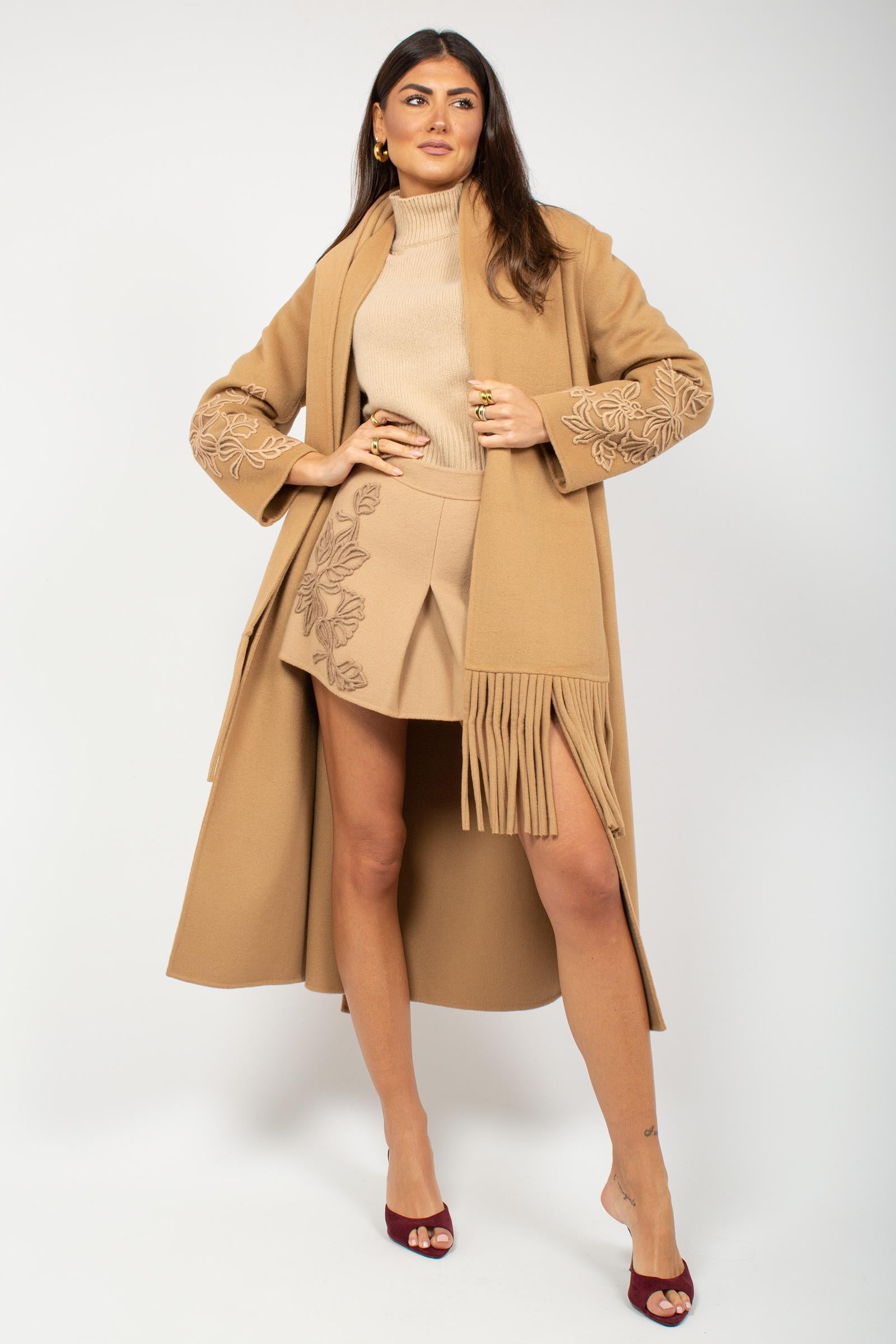 gonna in panno di lana con ricamo O027EY2 00007 ERMANNO - ERMANNO SCERVINO 