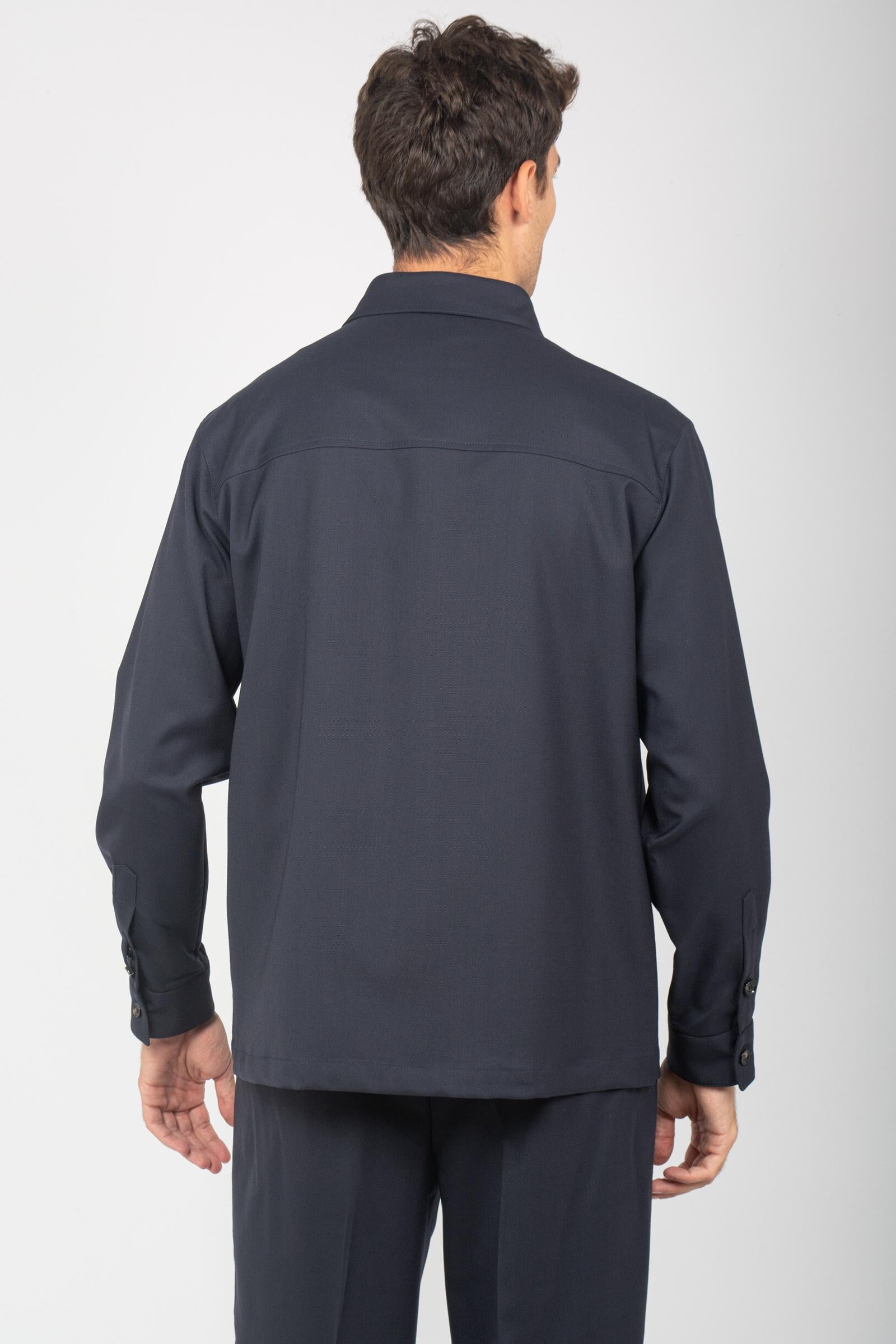 camicia in misto lana &#39;blake&#39; BLAKEWBS BLU BE ABLE 