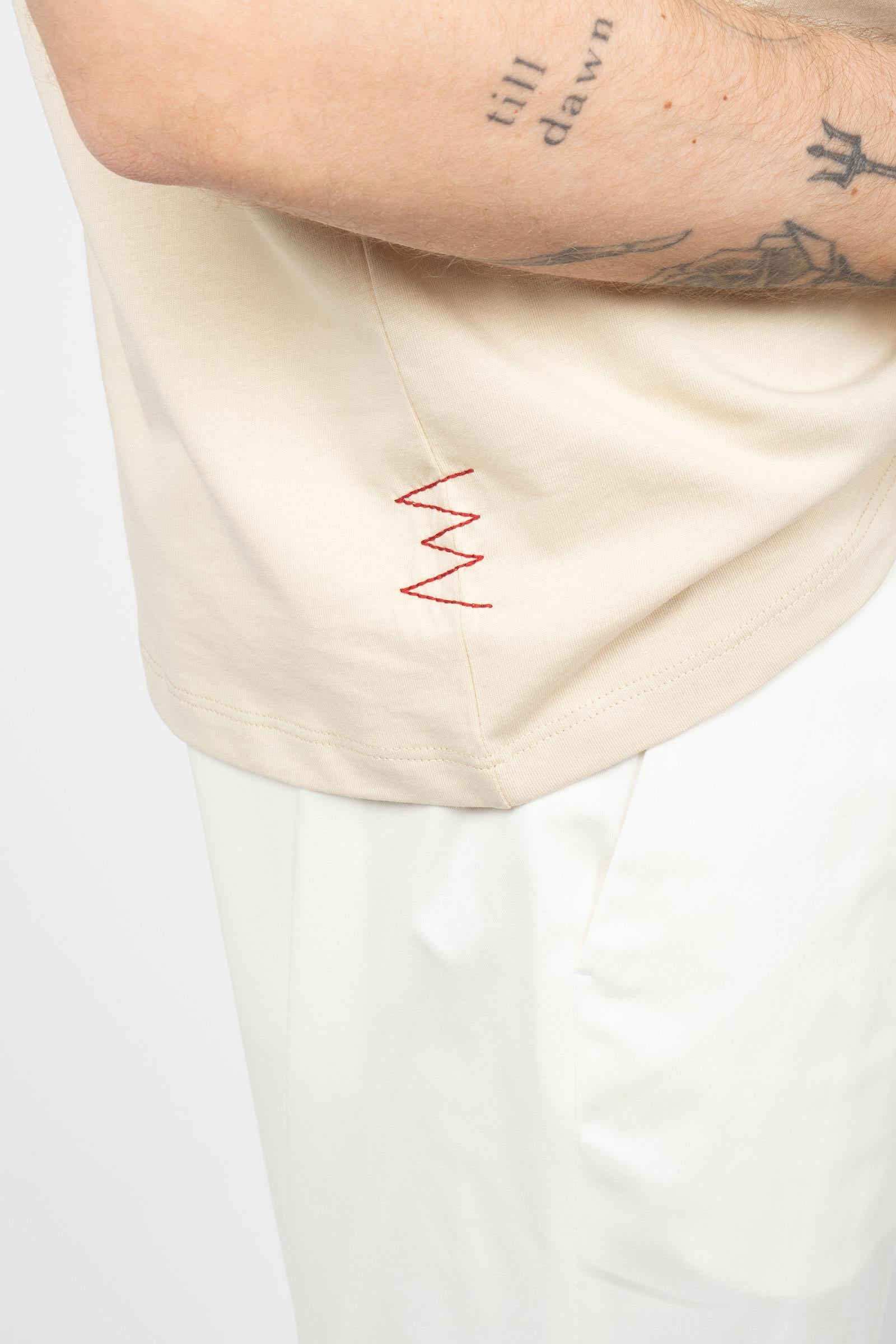 t-shirt in cotone B6AB96 BEIGE AMARANTO 