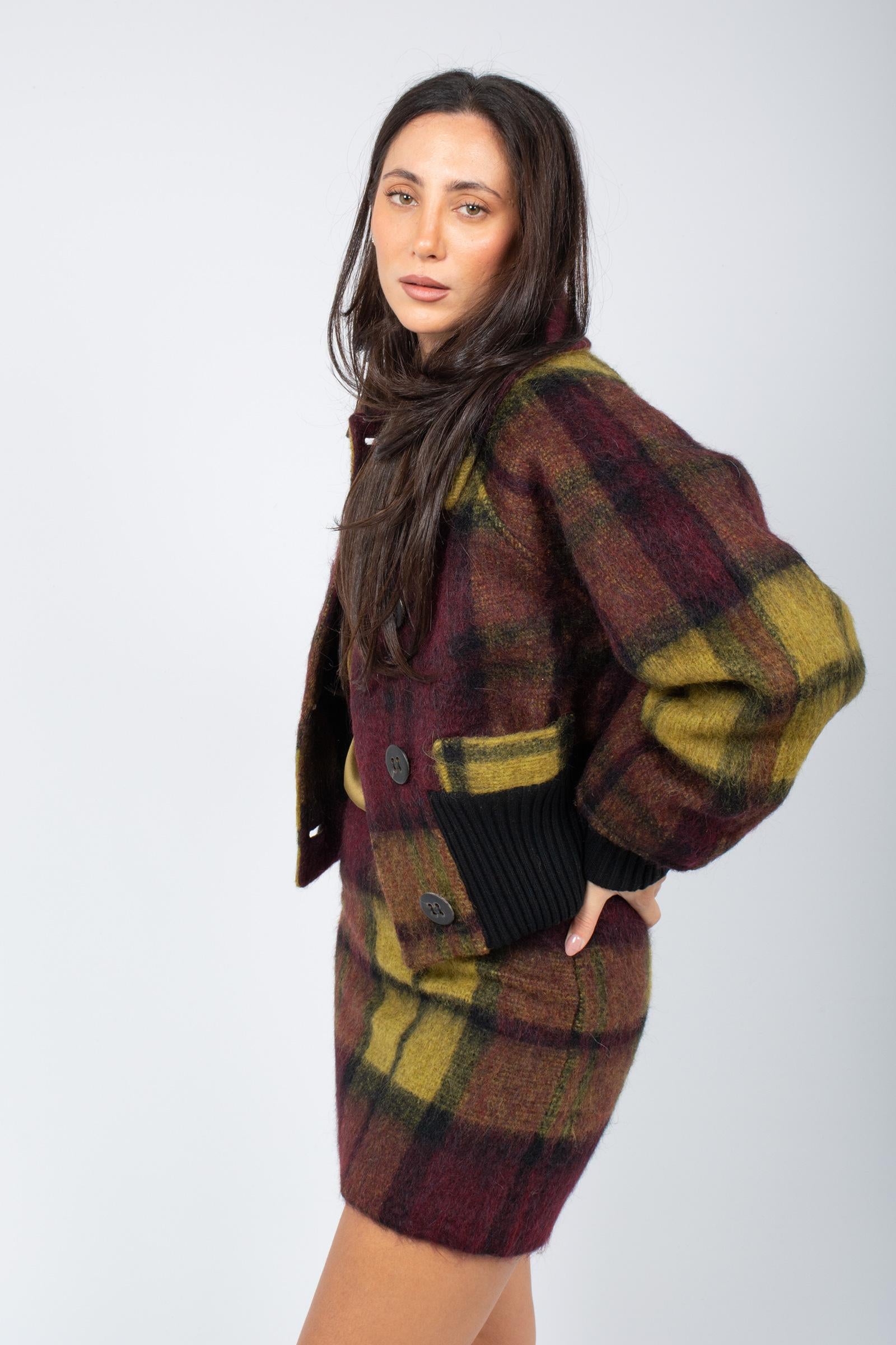 giacca tartan in misto mohair 253F60008 36 ROBERTO COLLINA 