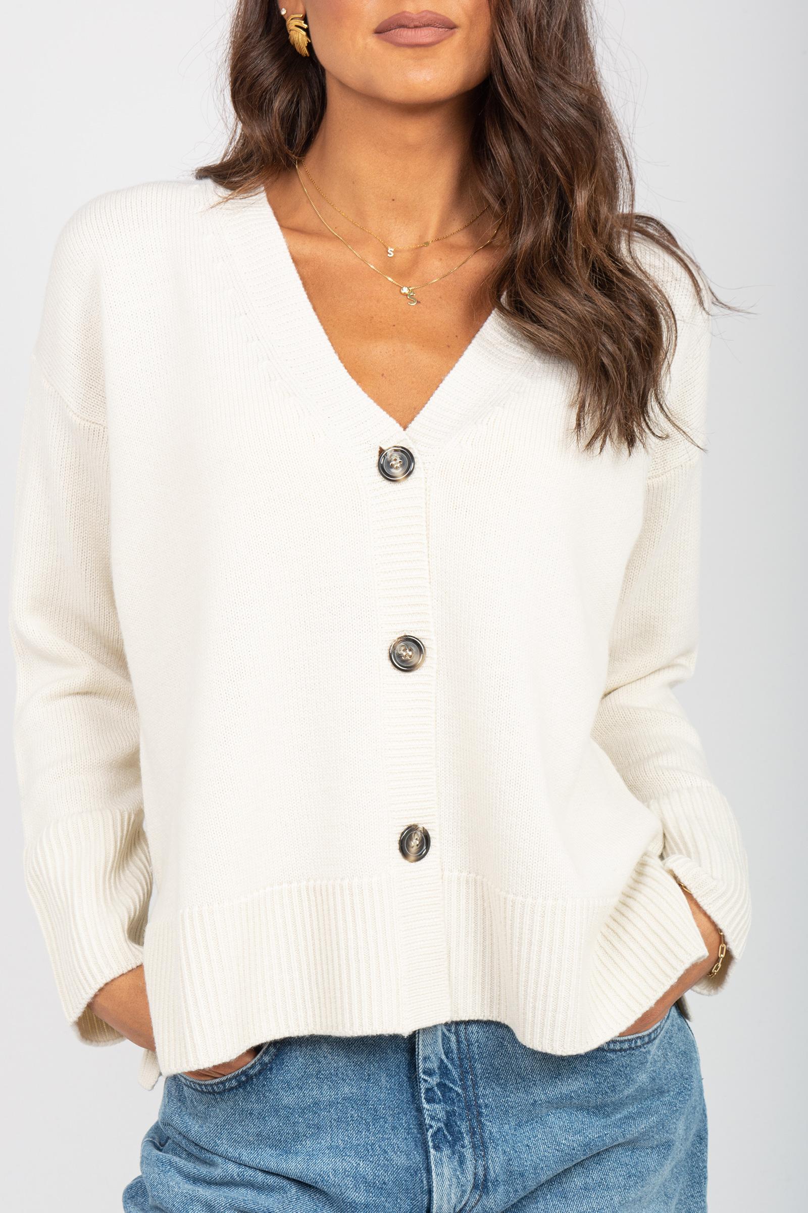 cardigan in lana M3F0099 PANNA SOLOTRE 