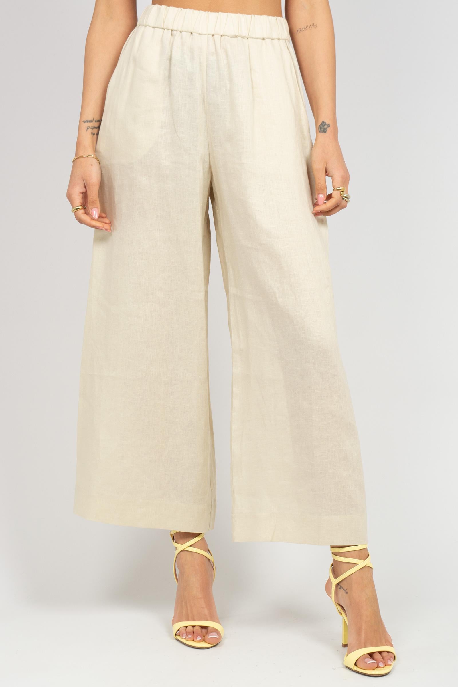 pantalone in lino 'canneti' 2616131028600 011 MM - MAX MARA 