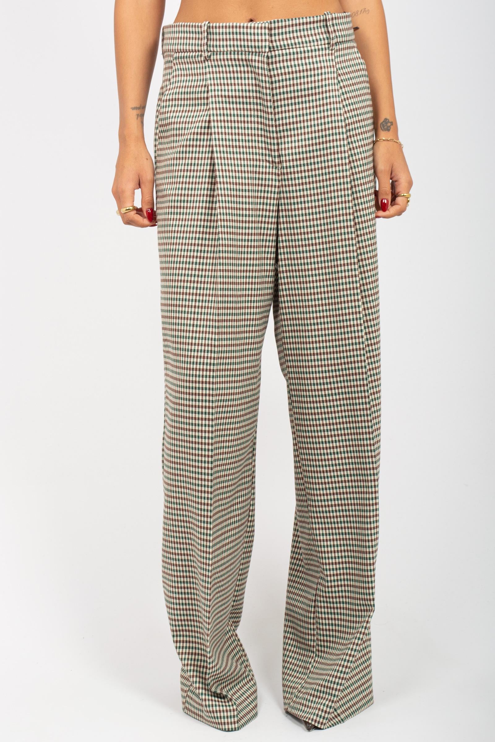 pantalone con pince in misto viscosa P1P01 VERDEBLUES JACQUEUR 