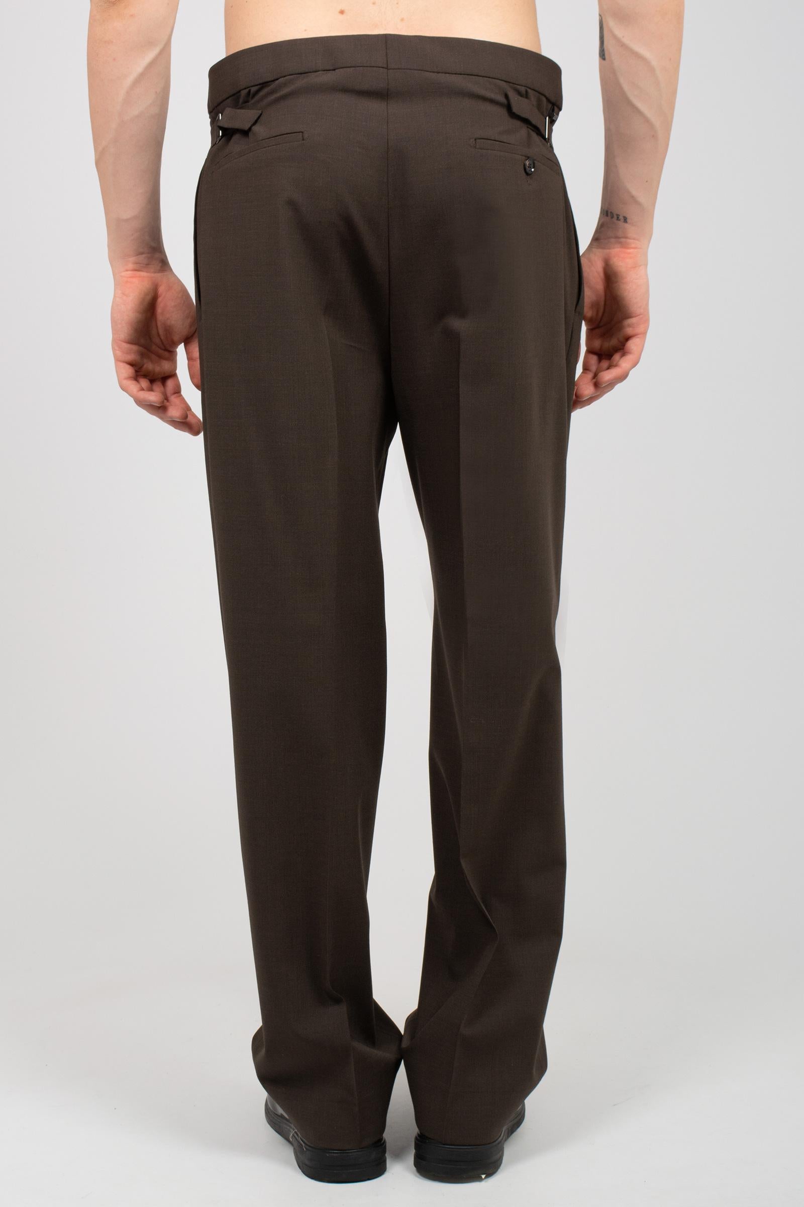 pantalone fondo 23cm in misto lana 'mat' MATTBCMS26 MORO BE ABLE 